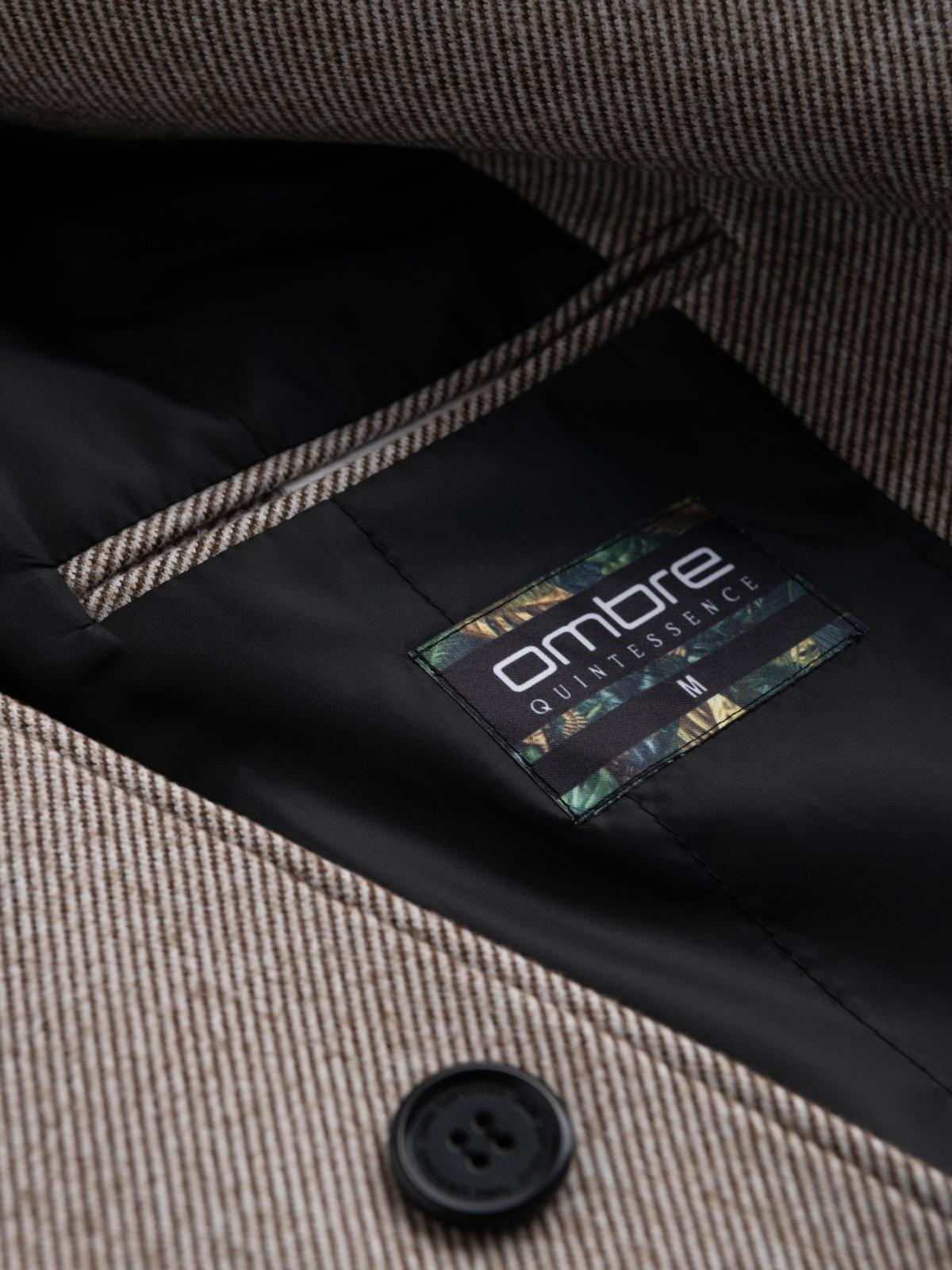 Ombre Single-breasted patterned men&#039;s coat with pockets - ash