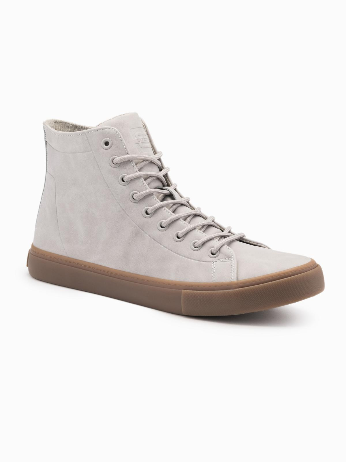 Ombre Men&#039;s ankle sneakers with rubber sole - ash