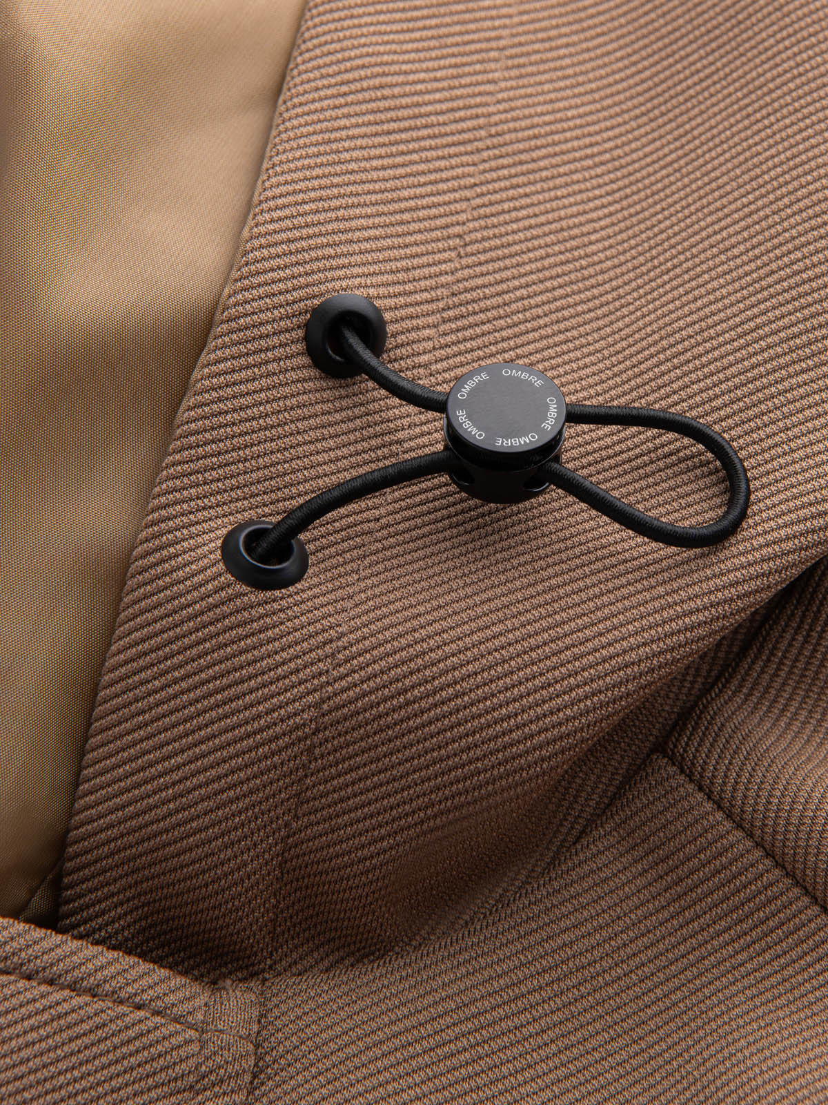 Ombre Men&#039;s hooded coat in fine stripe - coffee