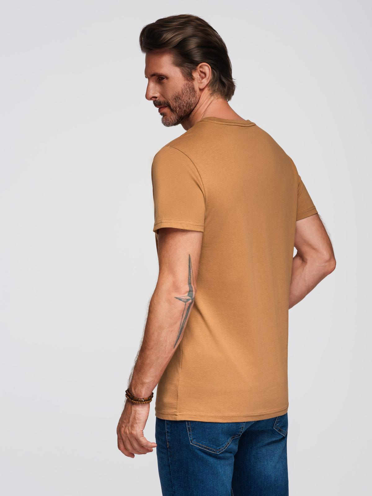 Ombre BASIC men's classic cotton T-shirt - brown