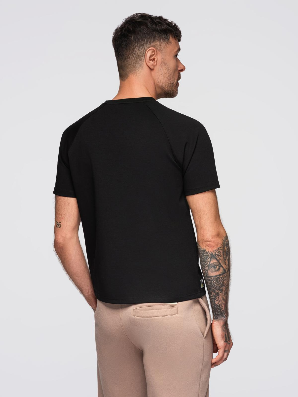Ombre Men's COMFORT FIT T-shirt with raglan sleeves - black