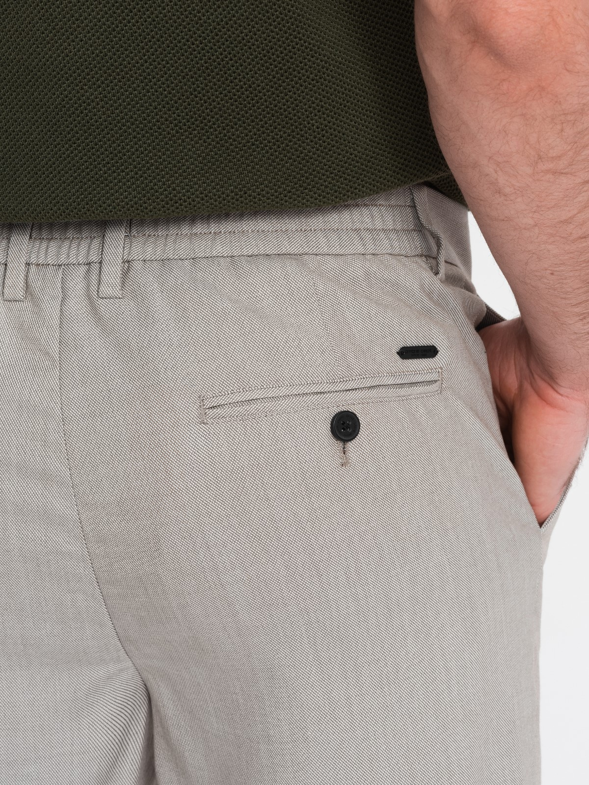 Ombre Men&#039;s REGULAR FIT chino pants with elastic waistband - gray-beige