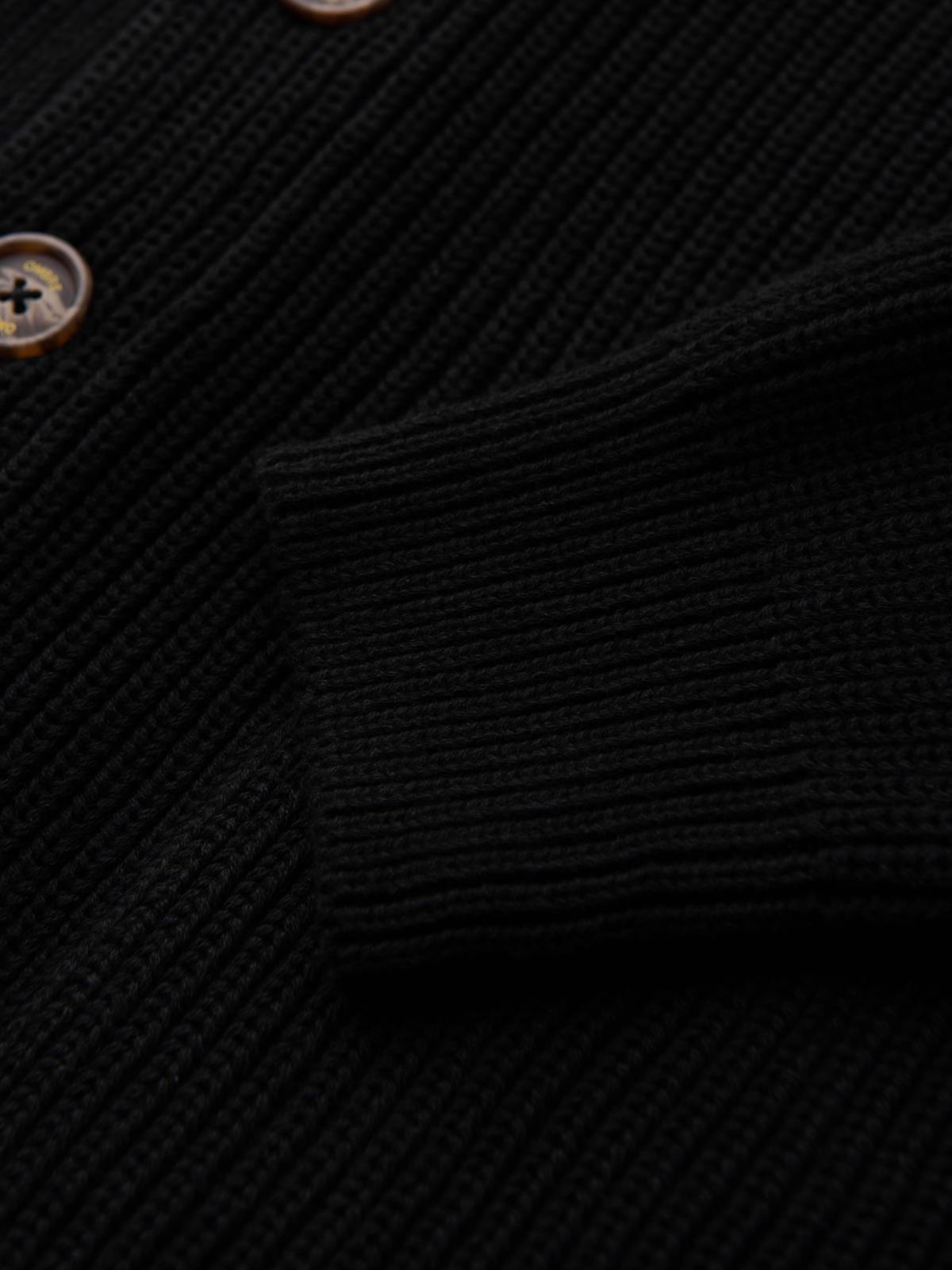 Ombre Men's cotton cardigan sweater with shawl collar - black