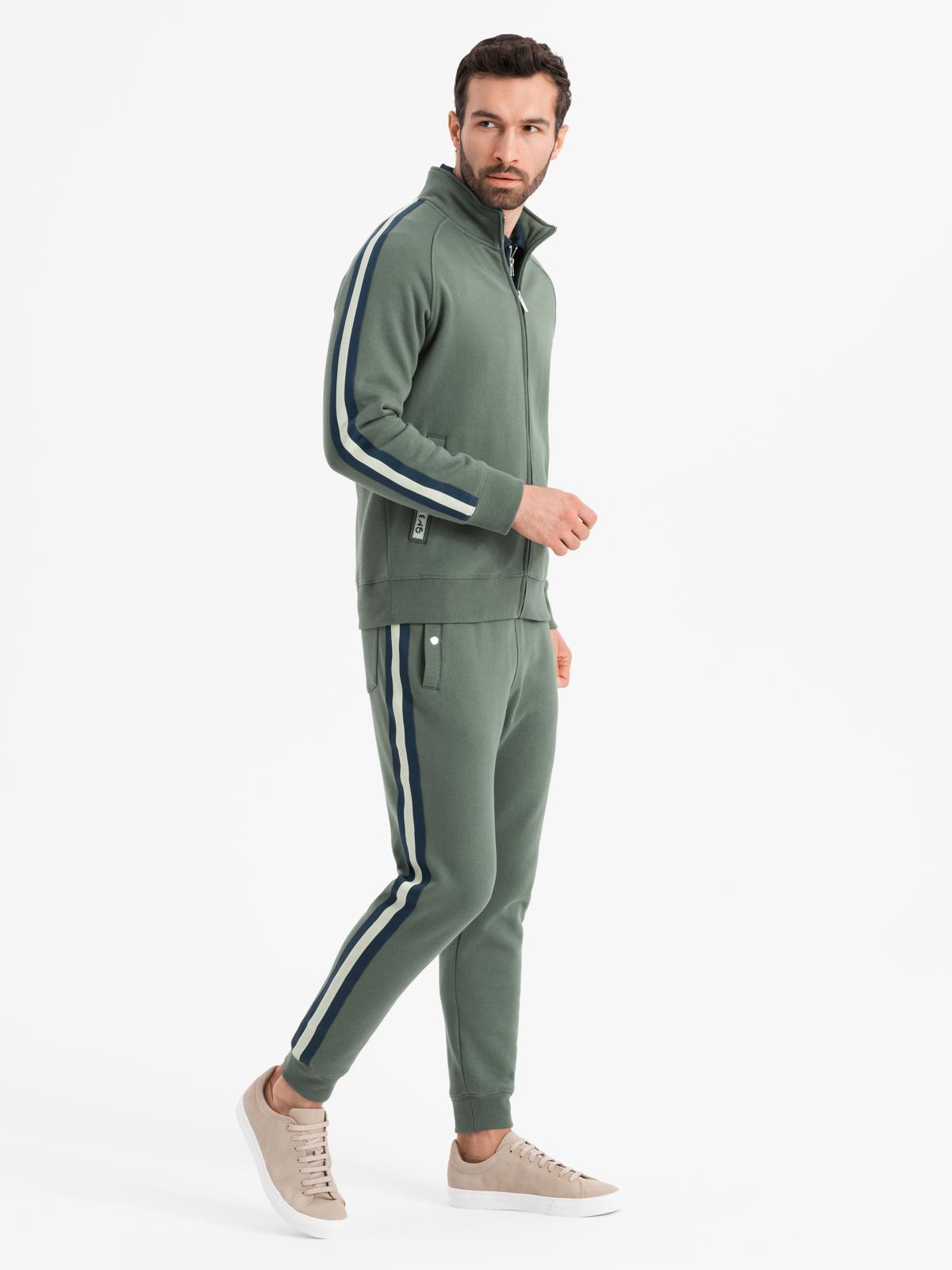 Ombre Men's sweatshirt set unbuttoned sweatshirt + jogger sweatpants