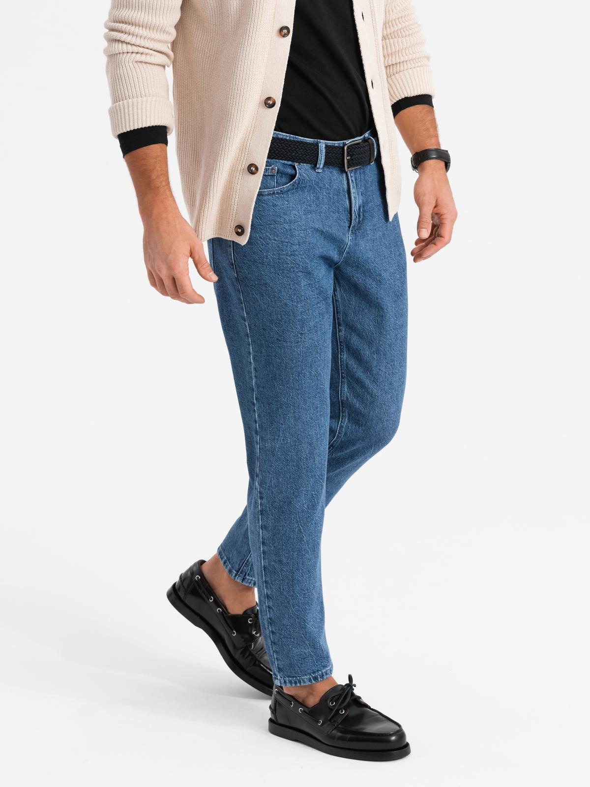 Ombre Marbled men&#039;s denim pants CARROT FIT - dark blue