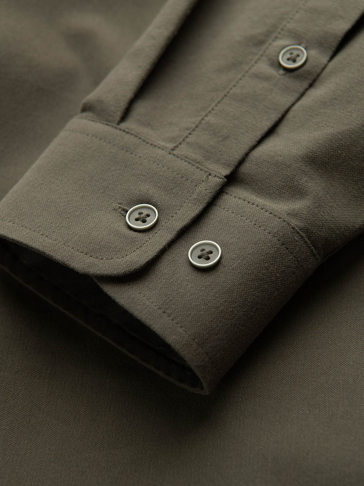 Ombre Men's cotton REGULAR FIT shirt with pocket - khaki