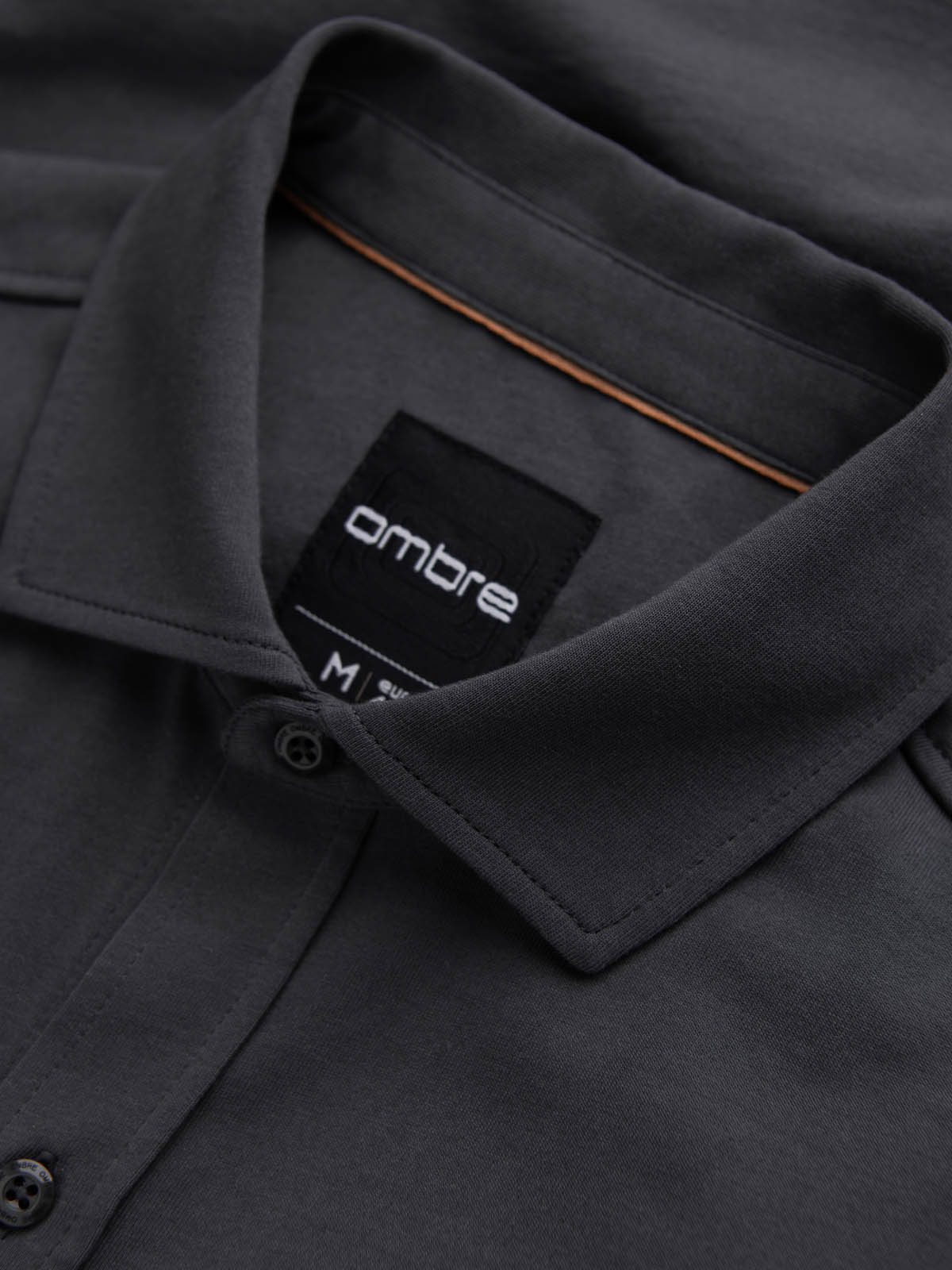 Ombre Men&#039;s REGULAR cotton single jersey knit shirt - graphite