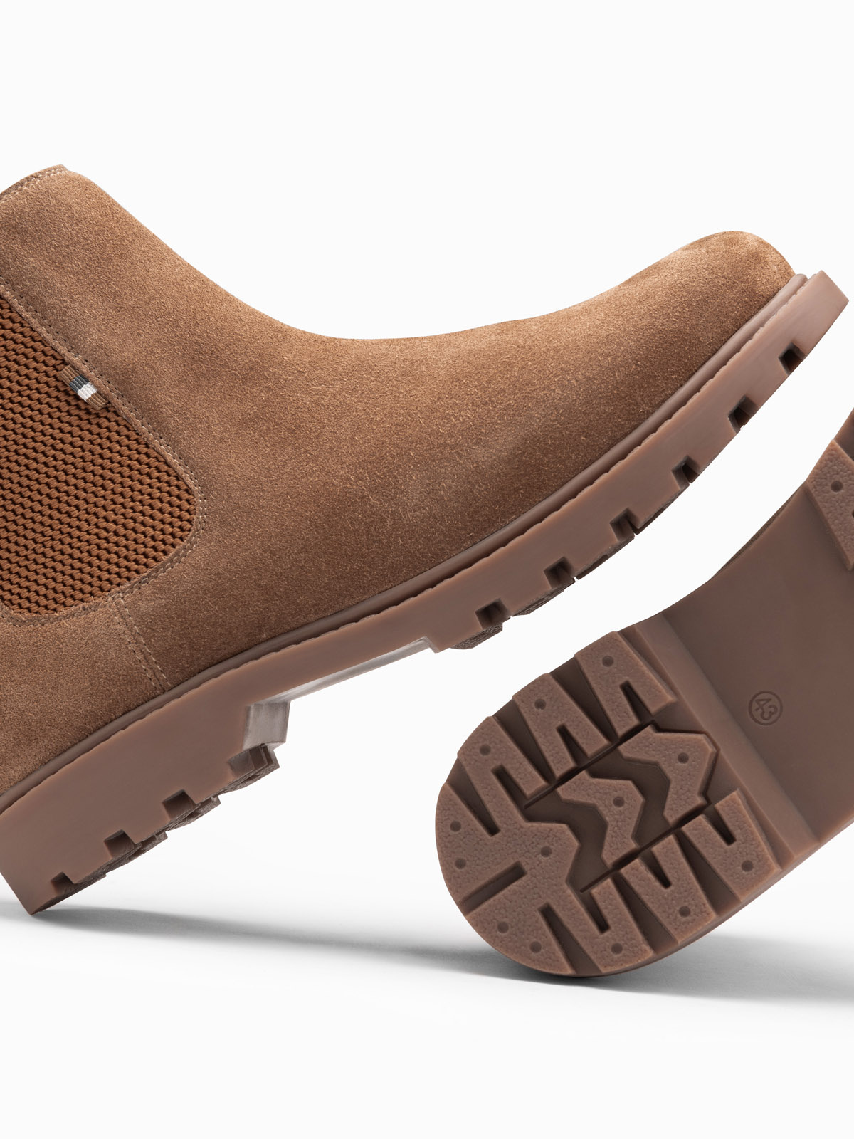 Ombre Slip-on suede men's high top shoes - light brown