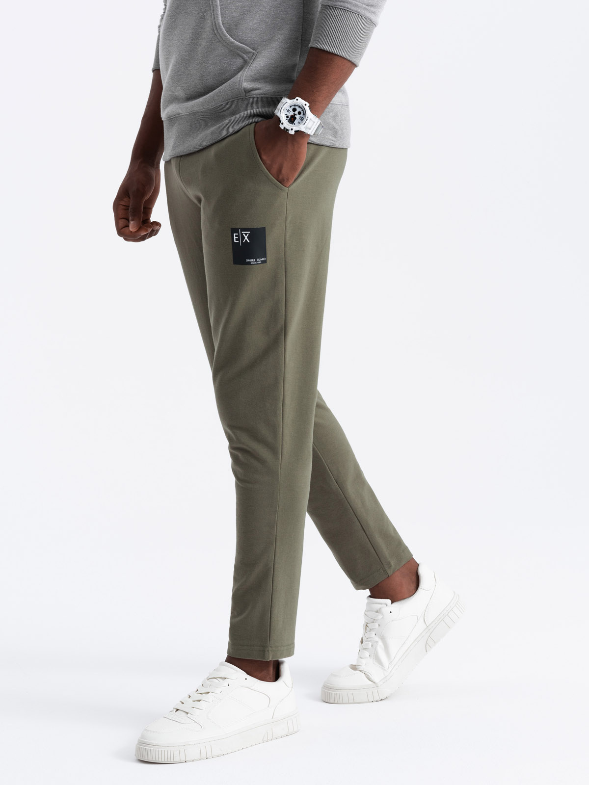 Ombre Men's Sweatpants With Logo - Olive