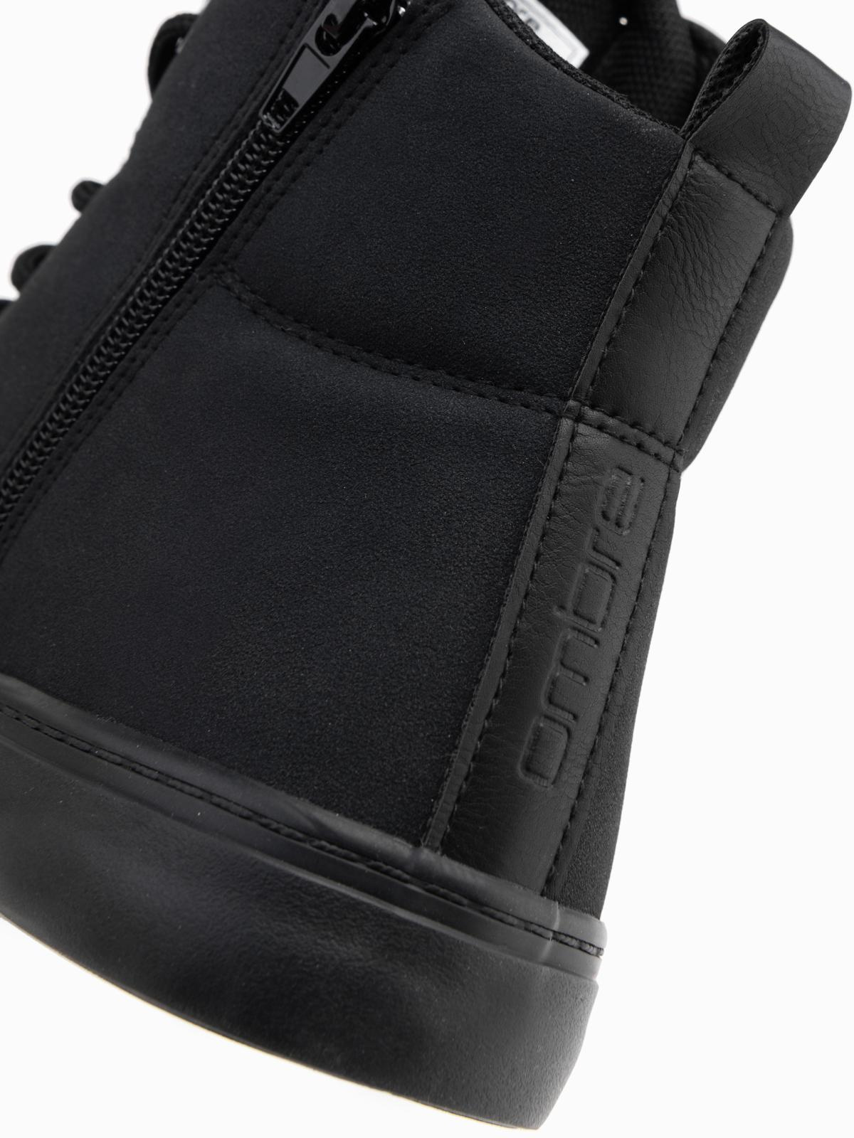 Ombre Men&#039;s ankle sneakers shoes with decorative tabs - black
