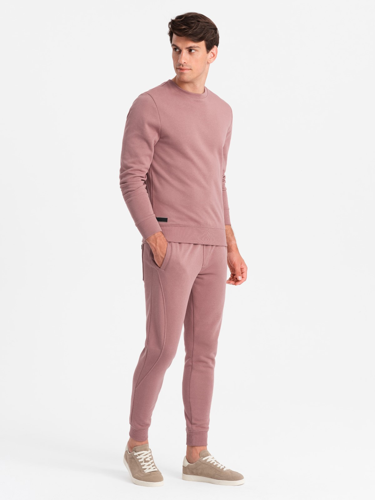 Ombre BASIC men's cotton sweatshirt set unbuttoned sweatshirt + joggers