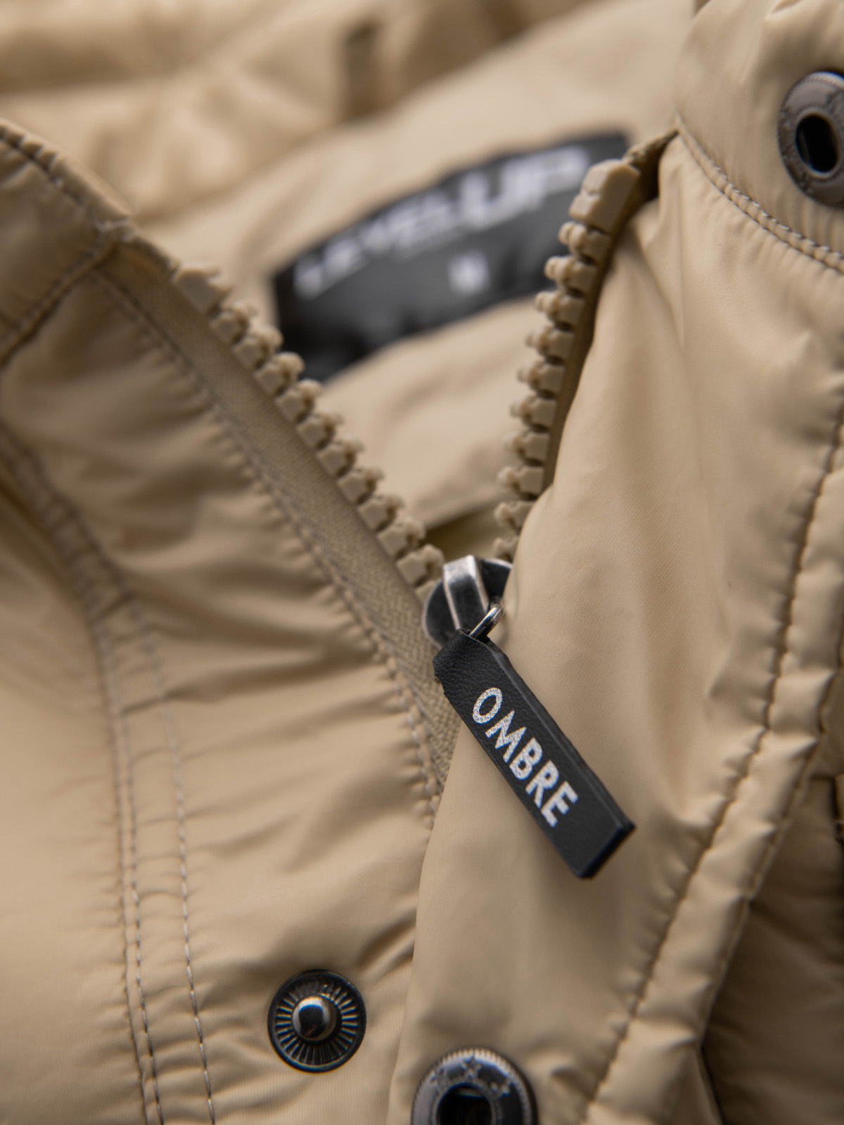 Ombre Men&#039;s quilted jacket in shirt cut - beige