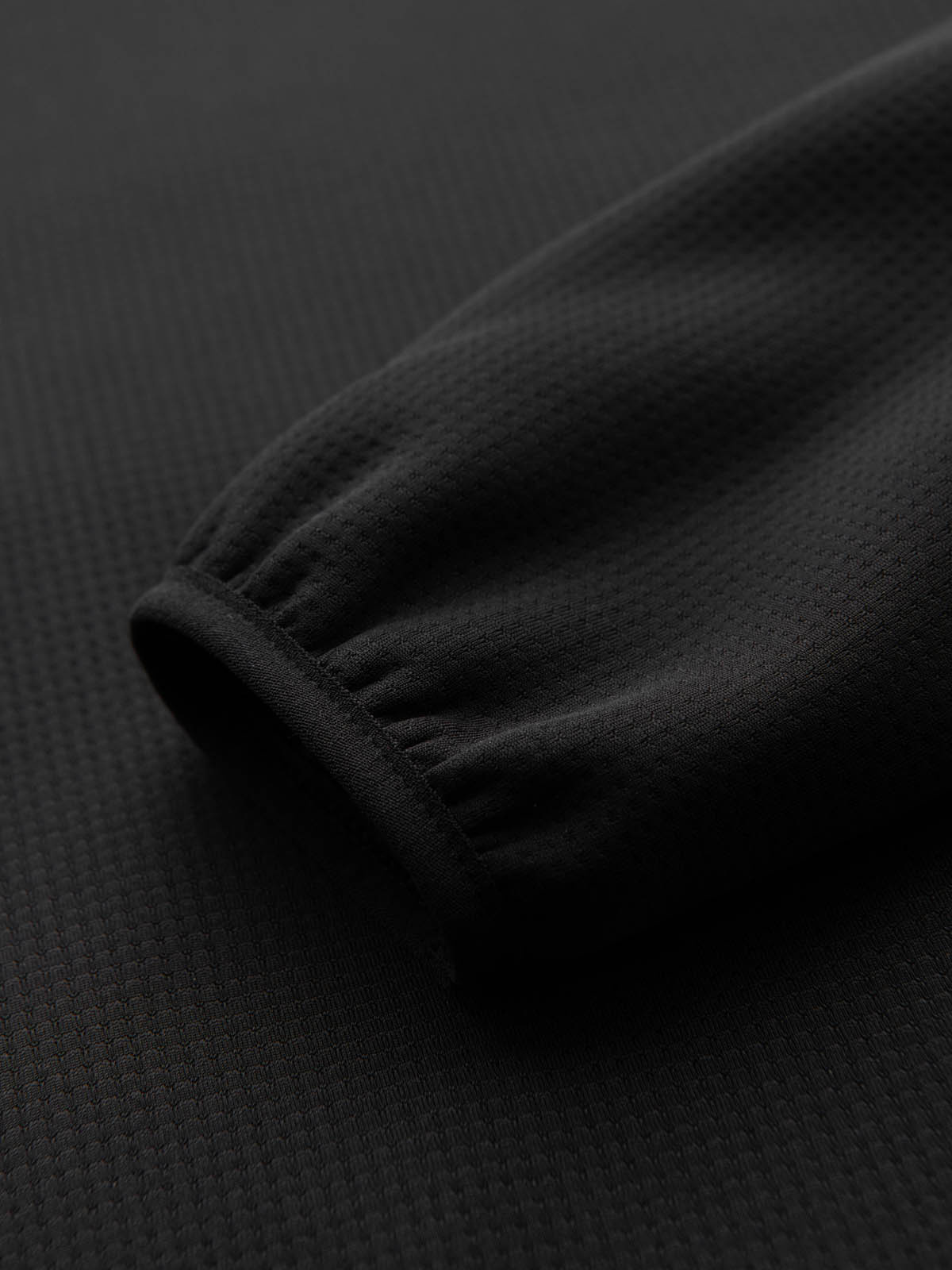 Ombre Men&#039;s lightweight jacket of combined materials with hood and decorative quilting - black