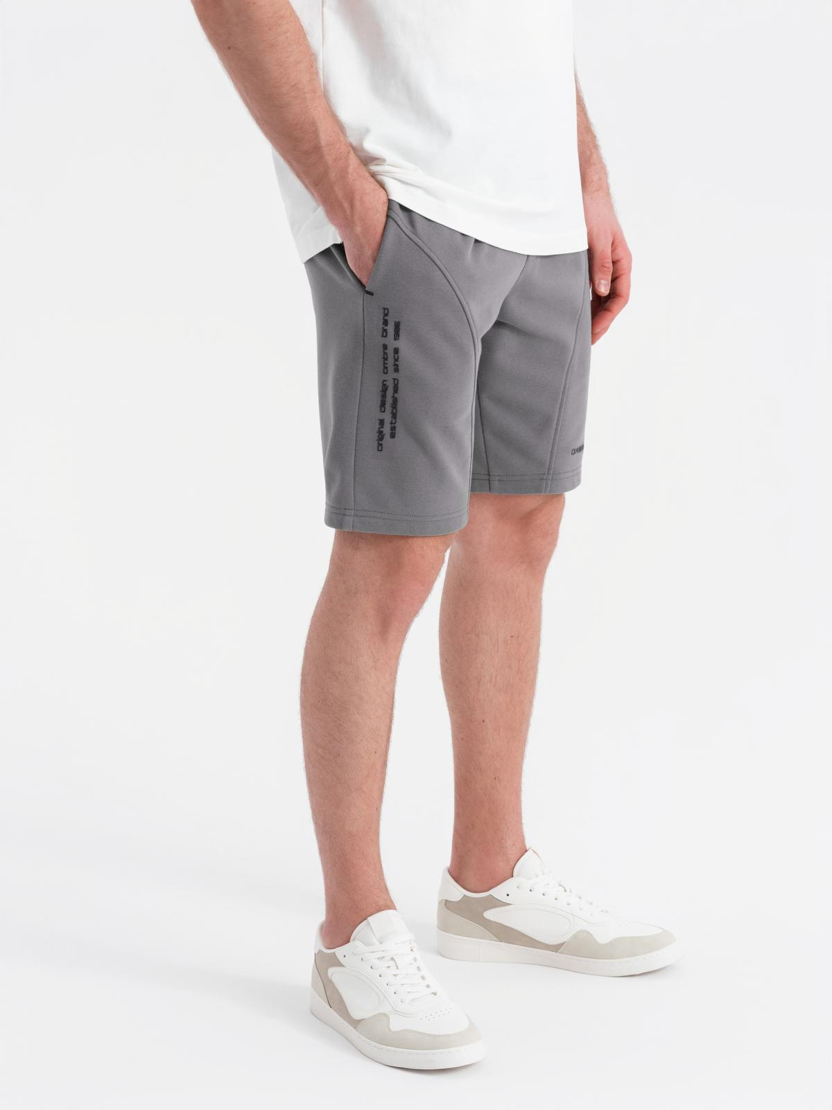Ombre Fitted men's printed short sweat shorts - grey