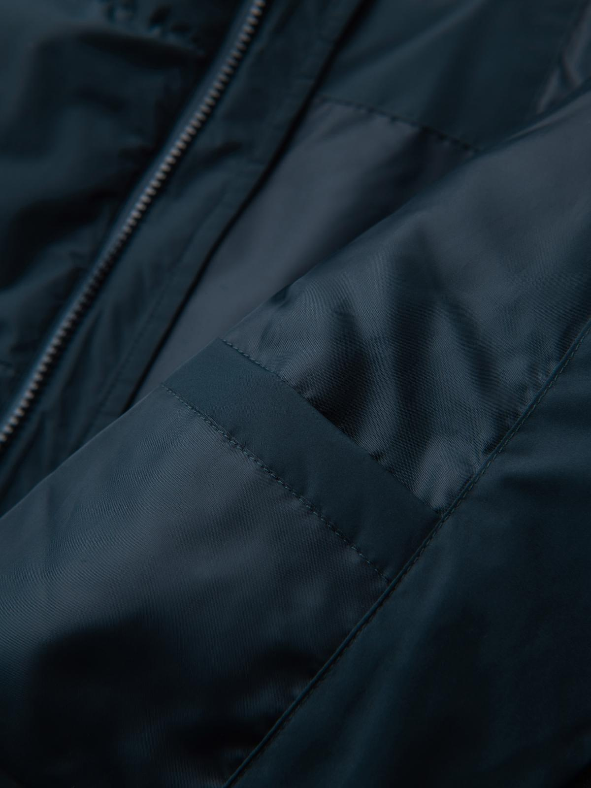 Ombre Classic men&#039;s long hooded jacket - navy blue