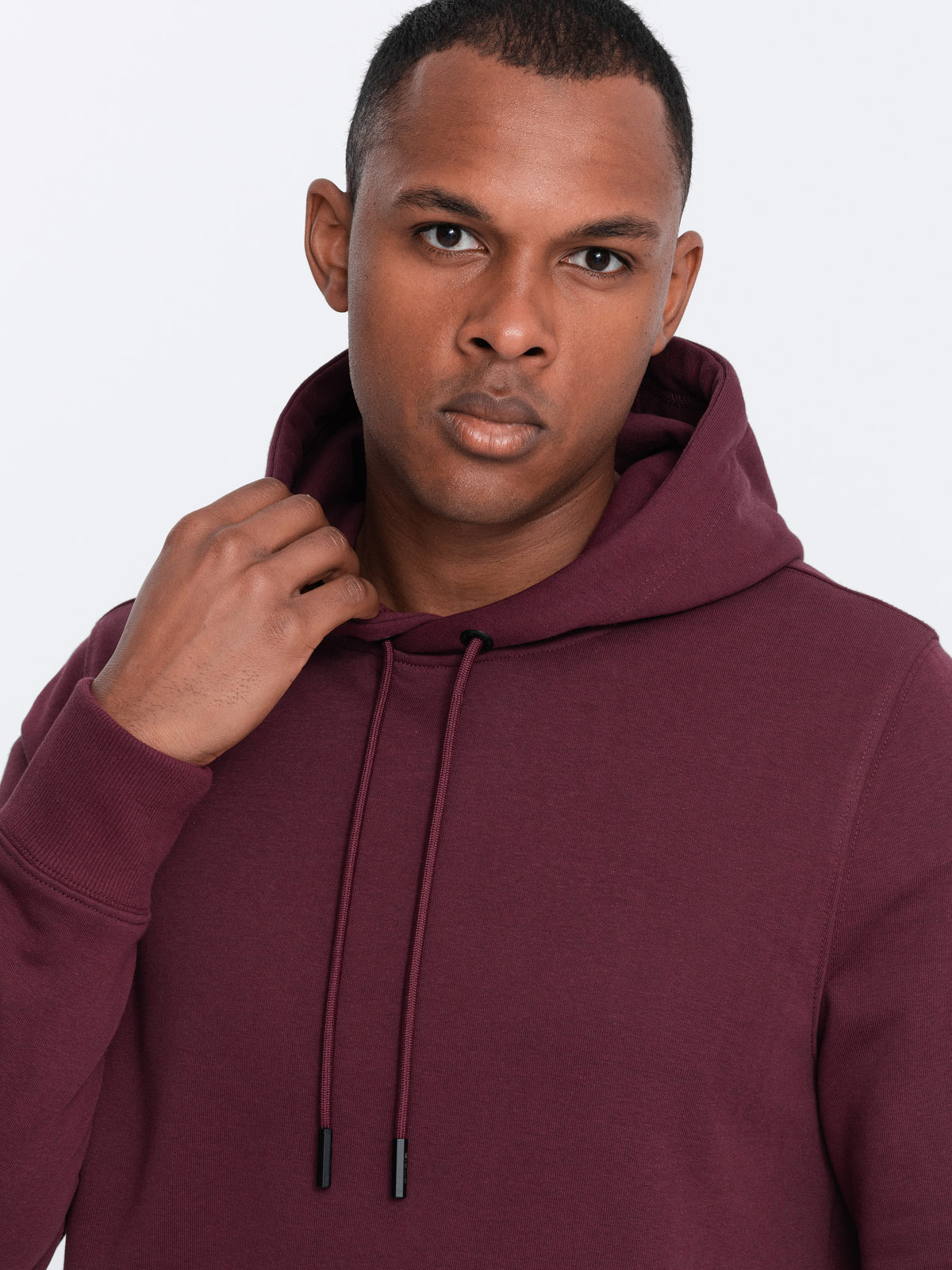 Ombre BASIC men&#039;s cotton sweatshirt kangaroo hoodie - maroon
