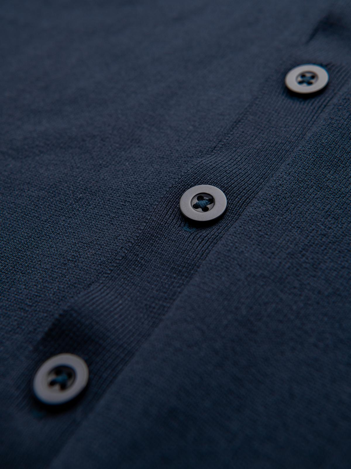 Ombre Knitted monochrome men's viscose cardigan - navy blue