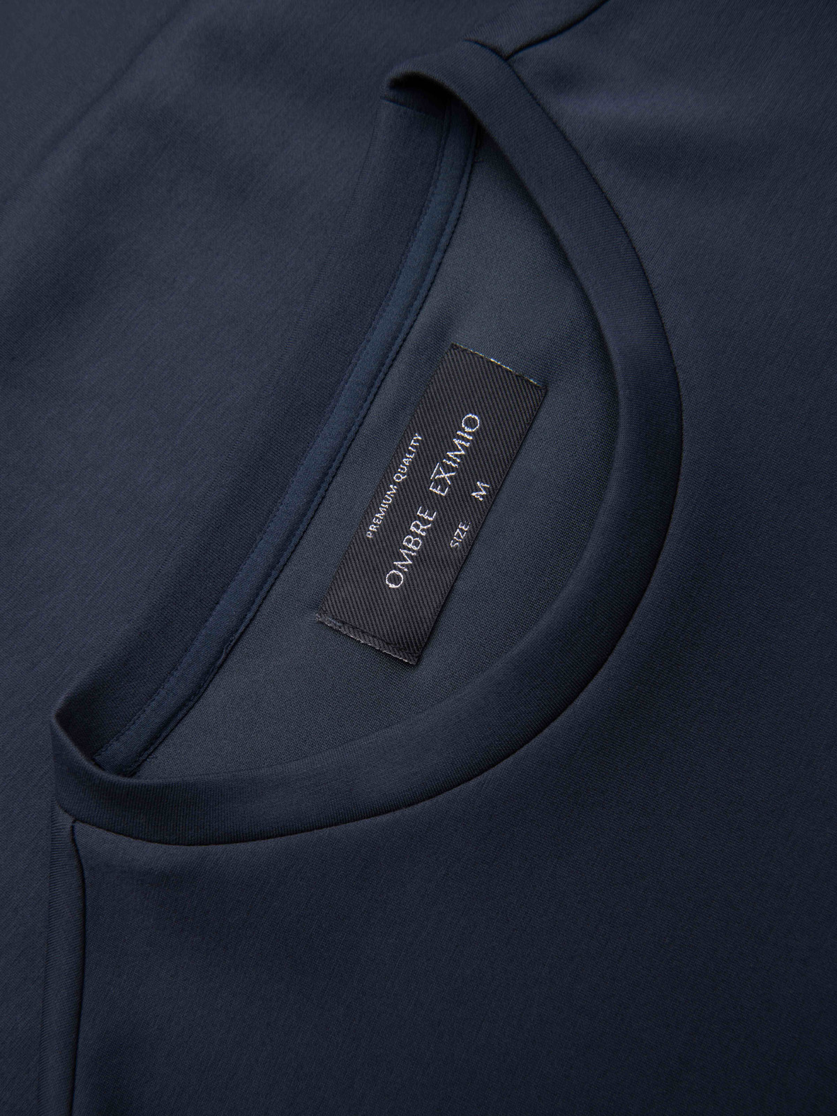 Ombre Men's regular sweatshirt with shiny print on chest - dark blue