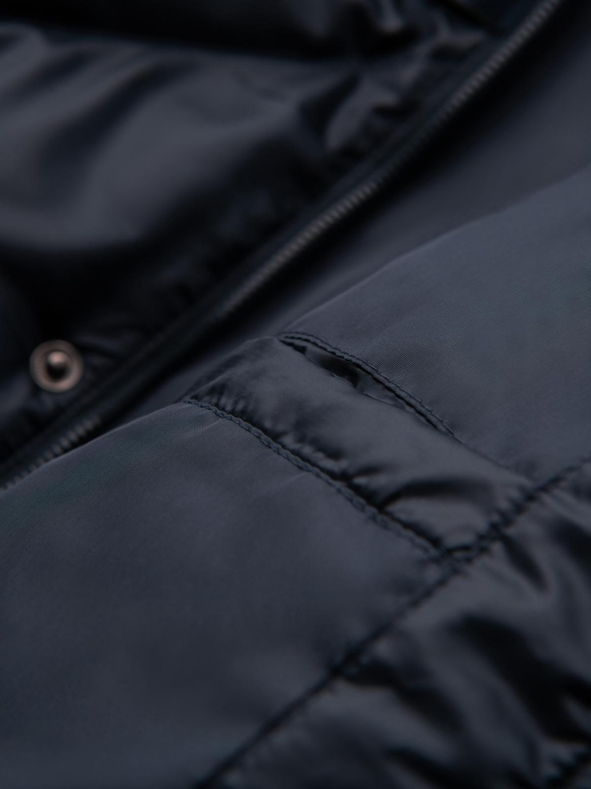 Ombre Men&#039;s hooded jacket with geometric diamond quilting - navy blue