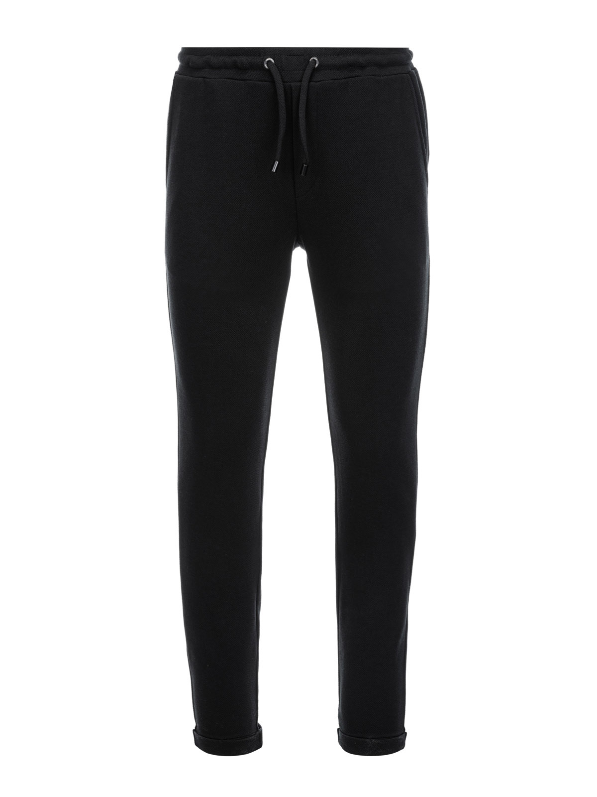 Ombre Men's knit pants with elastic waistband - black