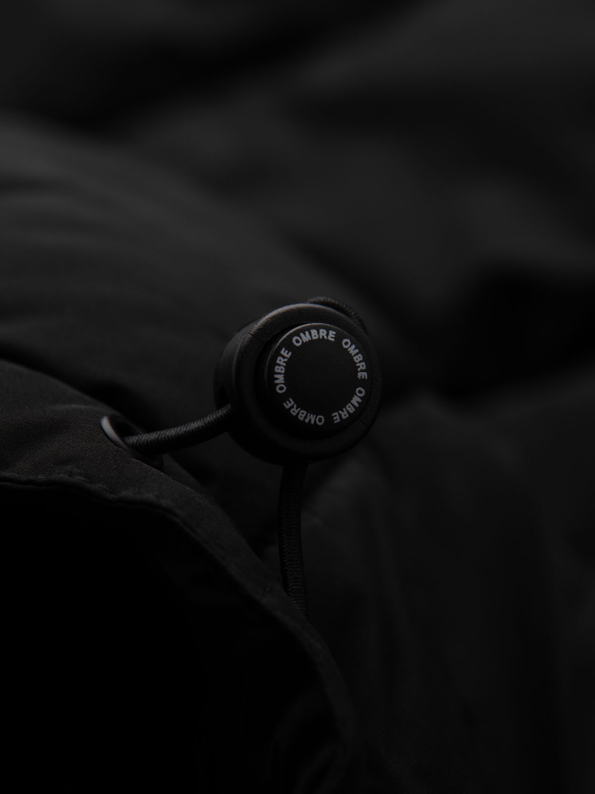 Ombre Men&#039;s long quilted winter jacket with hood - black