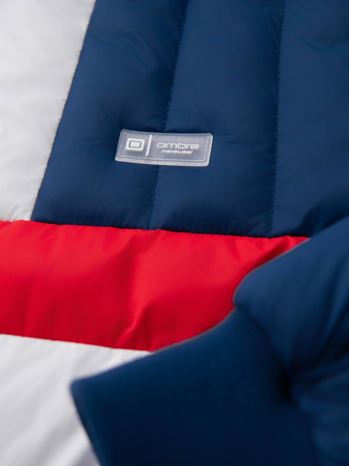 Ombre Colorful retro men&#039;s sports jacket - blue and white