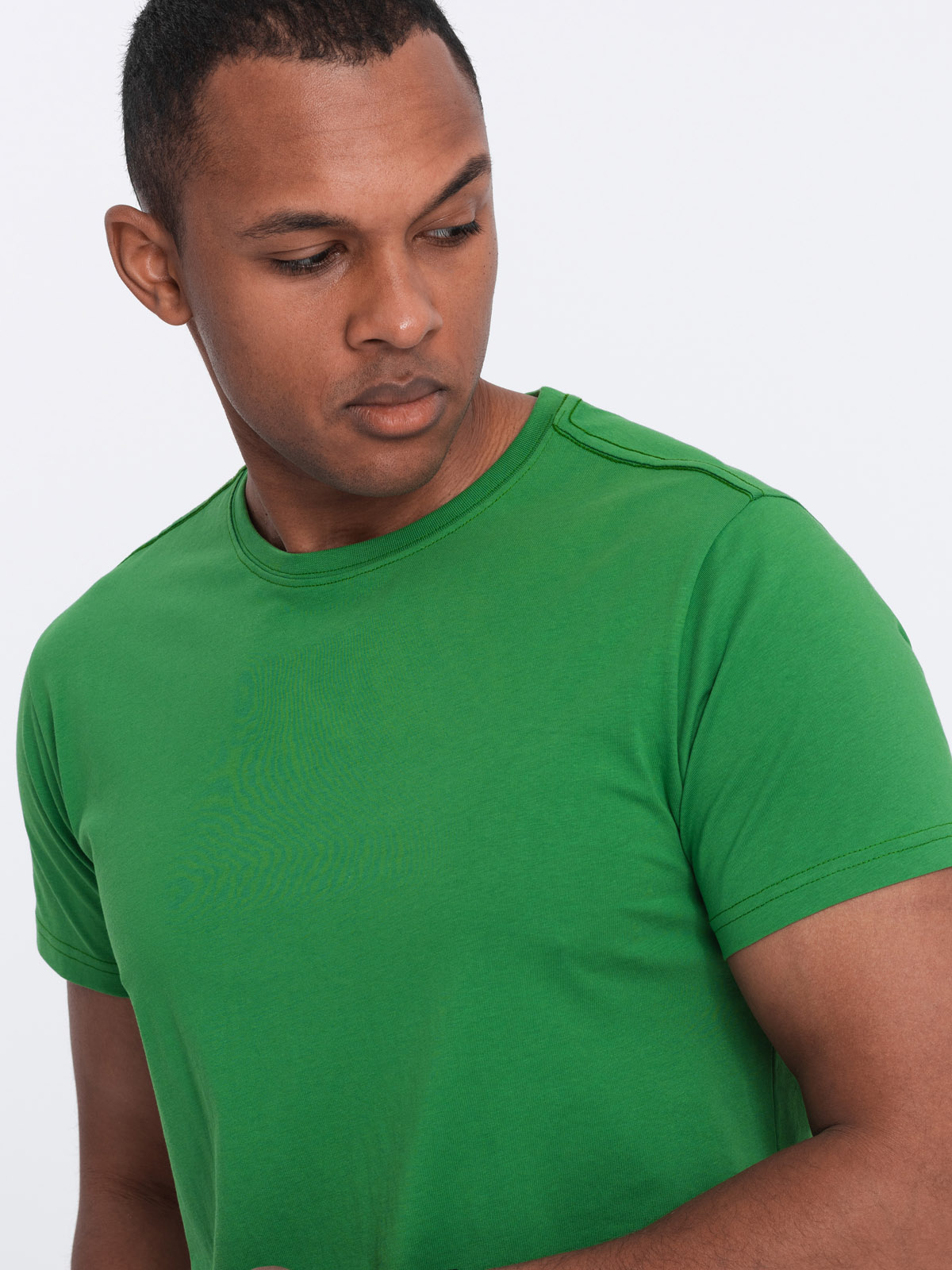 Ombre BASIC men's classic cotton T-shirt - green
