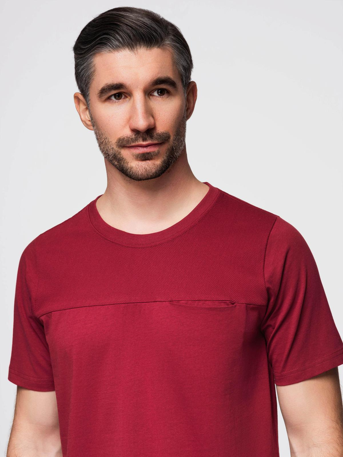 Ombre LOOSE FIT men's t-shirt with pocket - red