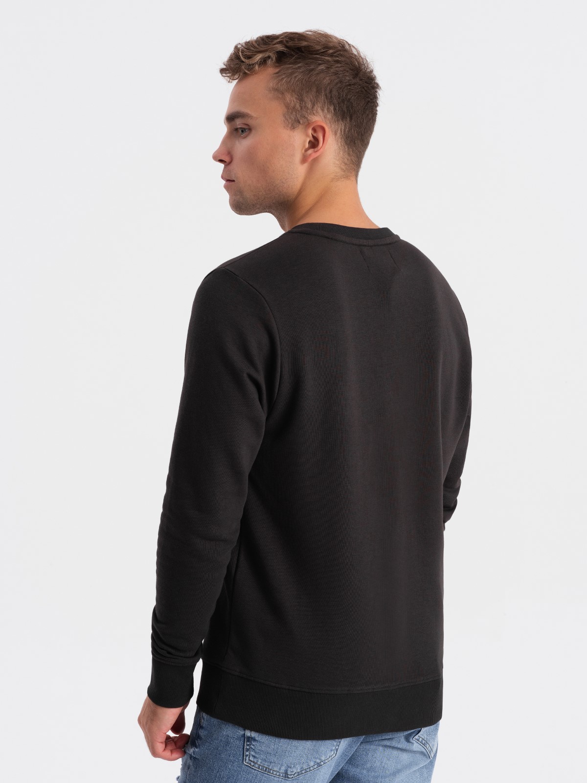 Ombre Men&#039;s collegiate print sweatshirt - dark brown