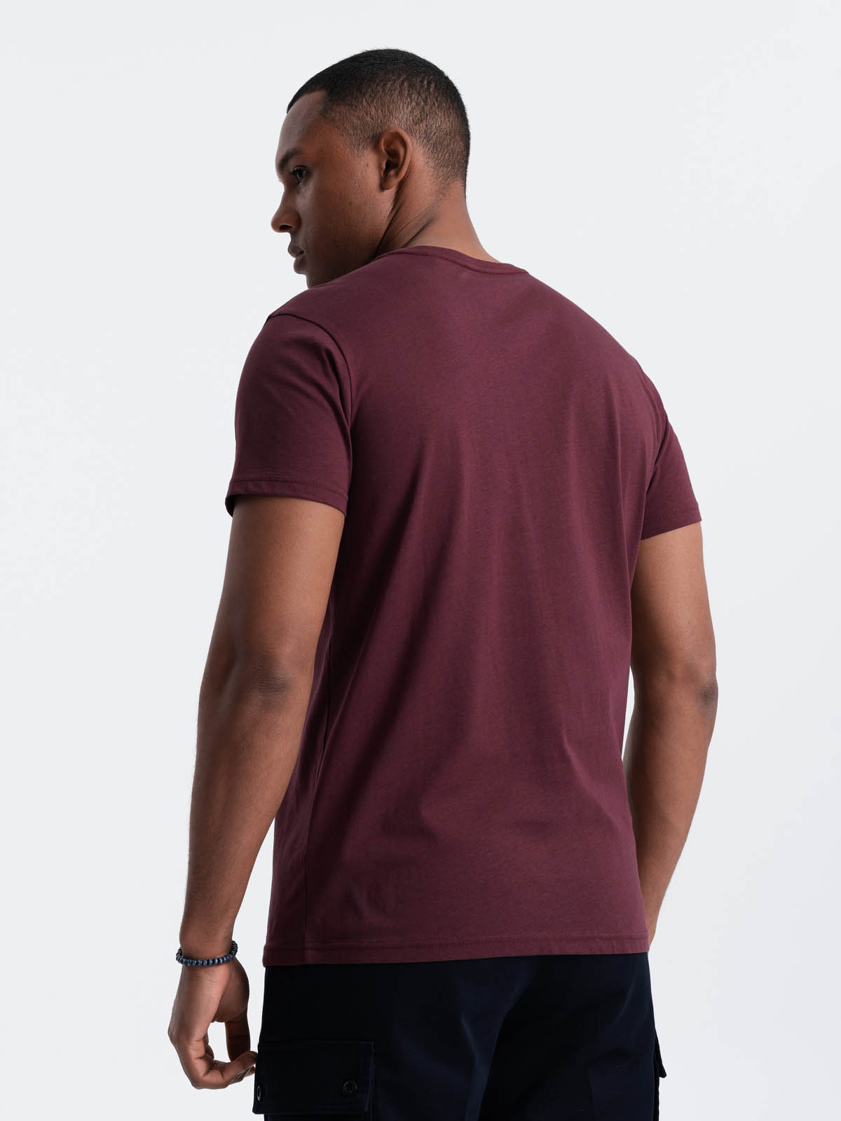 Ombre Classic BASIC men's cotton T-shirt - maroon