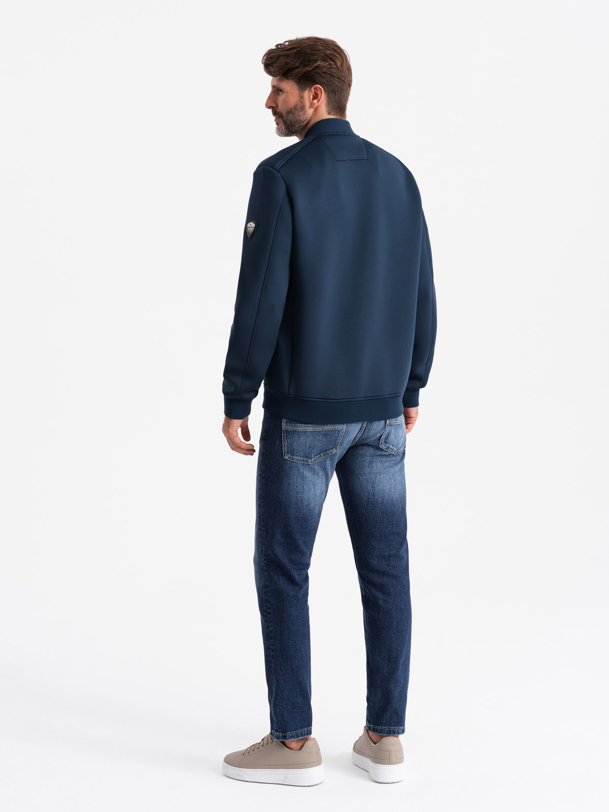 Ombre Men&#039;s quilted bomber jacket - navy blue