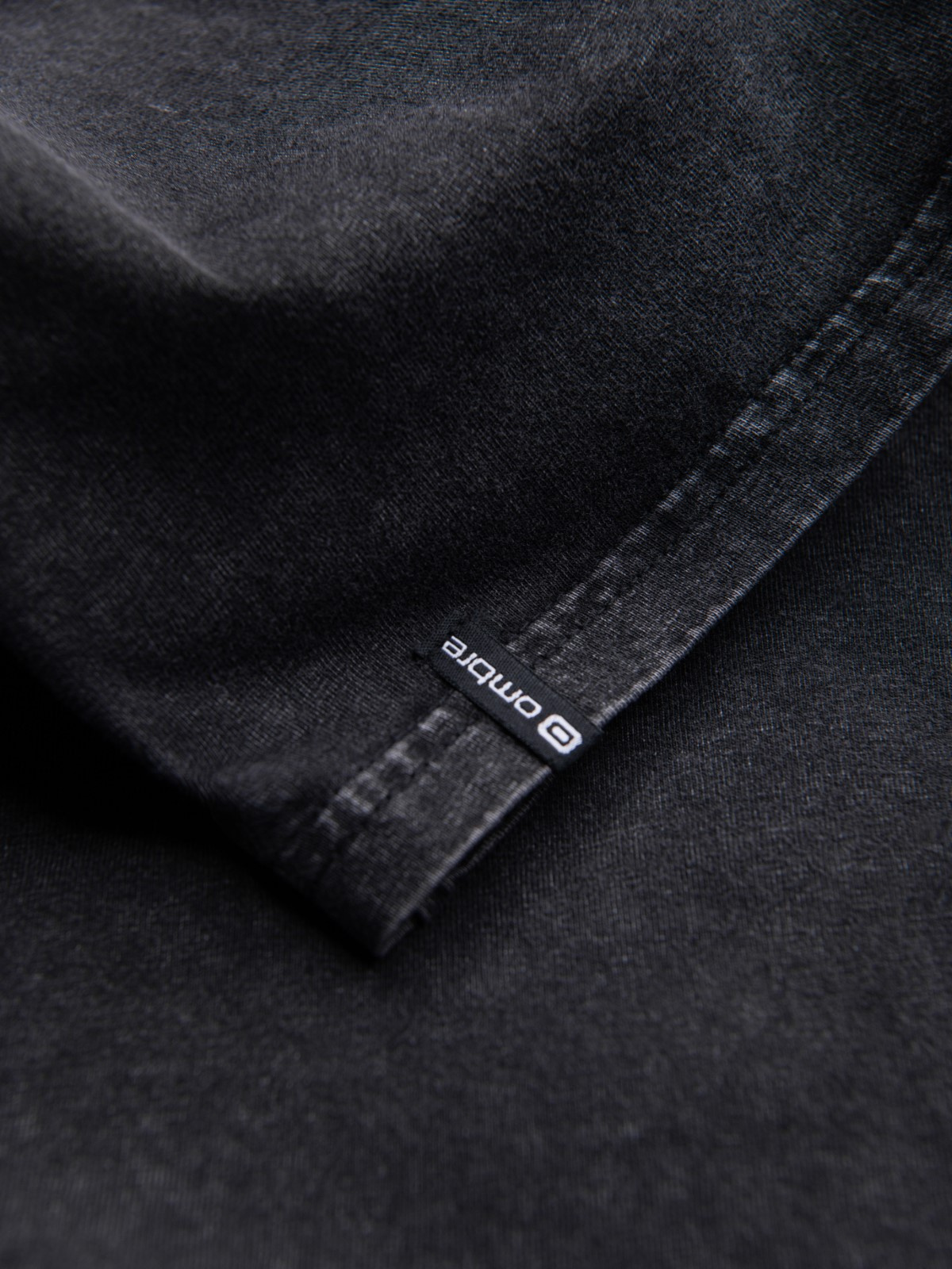 Ombre Men&#039;s wash henley longsleeve with raglan sleeves - black