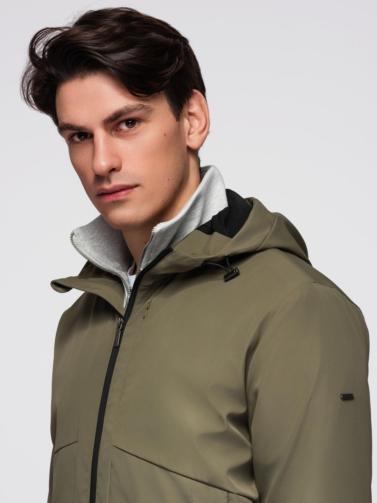 Ombre Men's lightweight jacket with hood and mesh lining