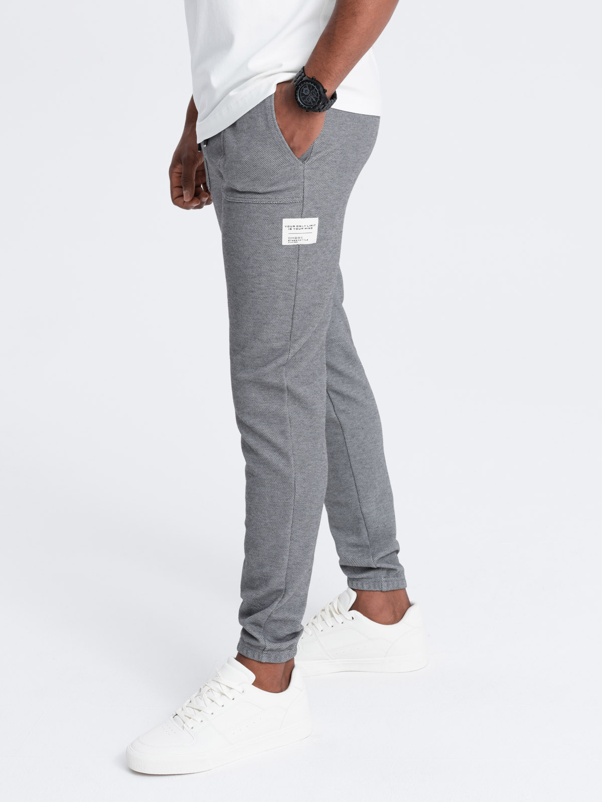 Ombre Men&#039;s structured knit sweatpants - graphite