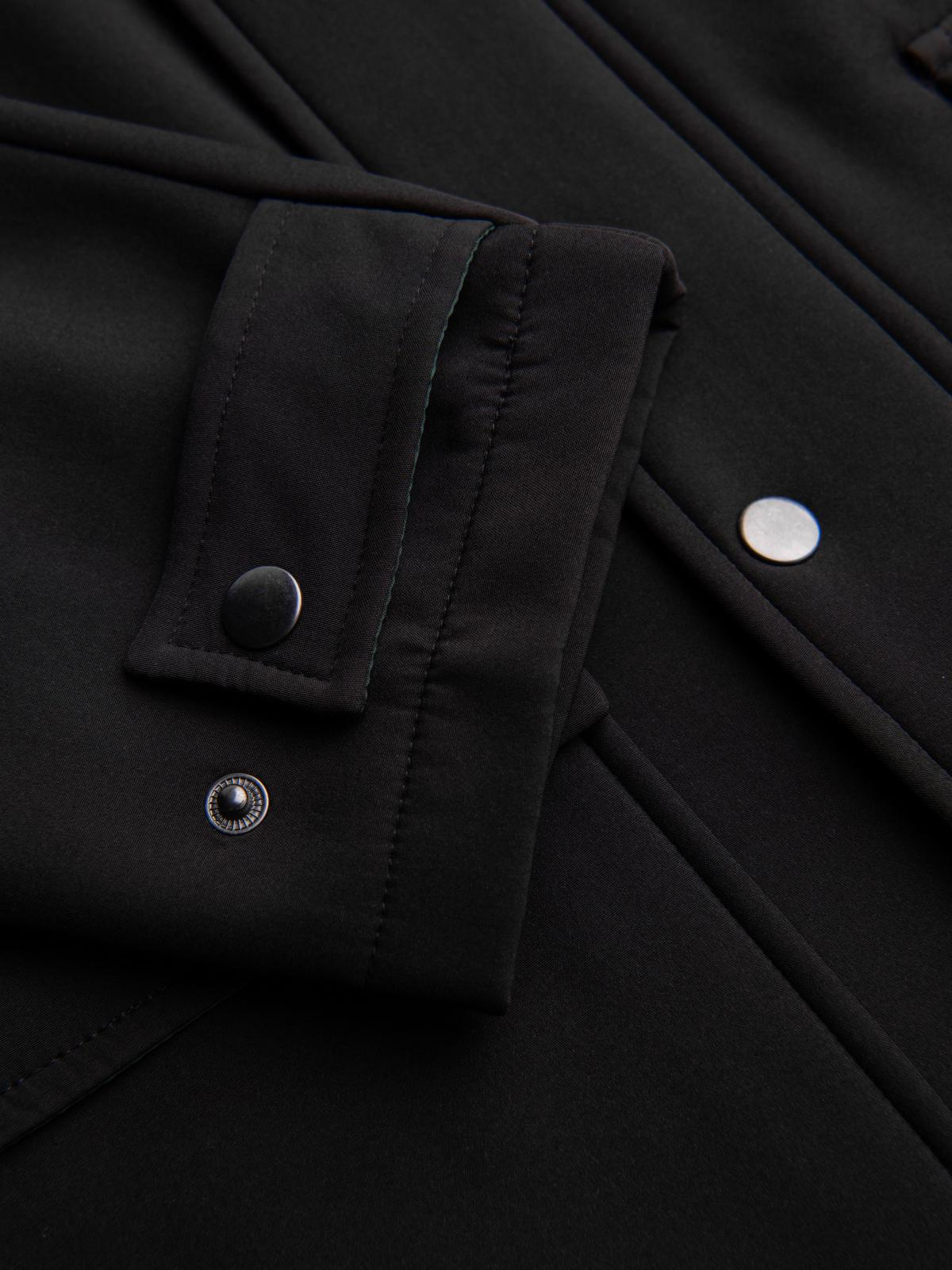 Ombre Men&#039;s parka coat with fleece lining and waist adjustment - black