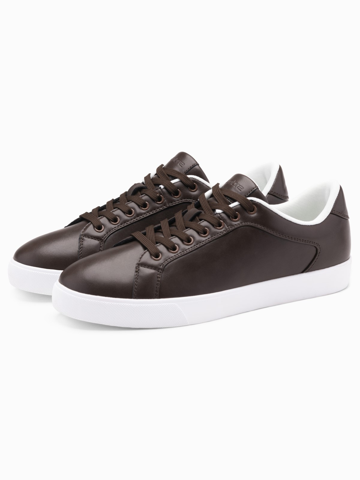 Ombre Men&#039;s classic sneaker shoes with high sole - dark brown