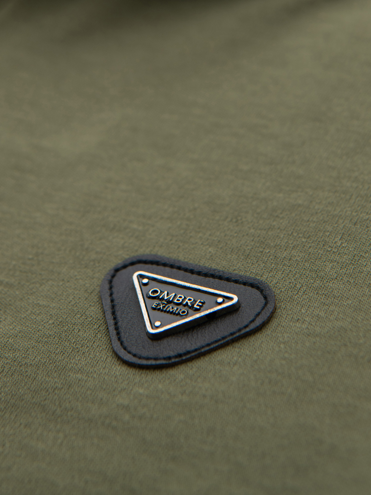 Ombre Men's polo shirt with zip neckline - olive
