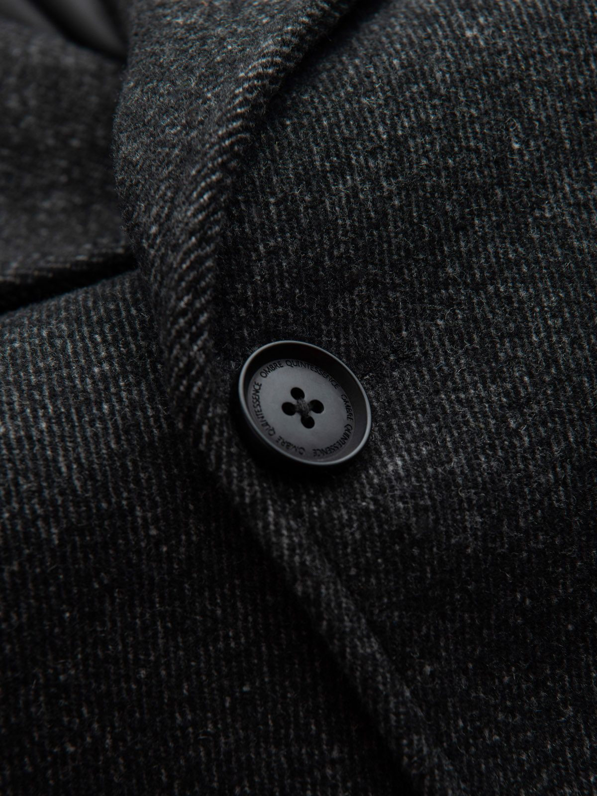 Ombre Men&#039;s short double-breasted wool coat - graphite