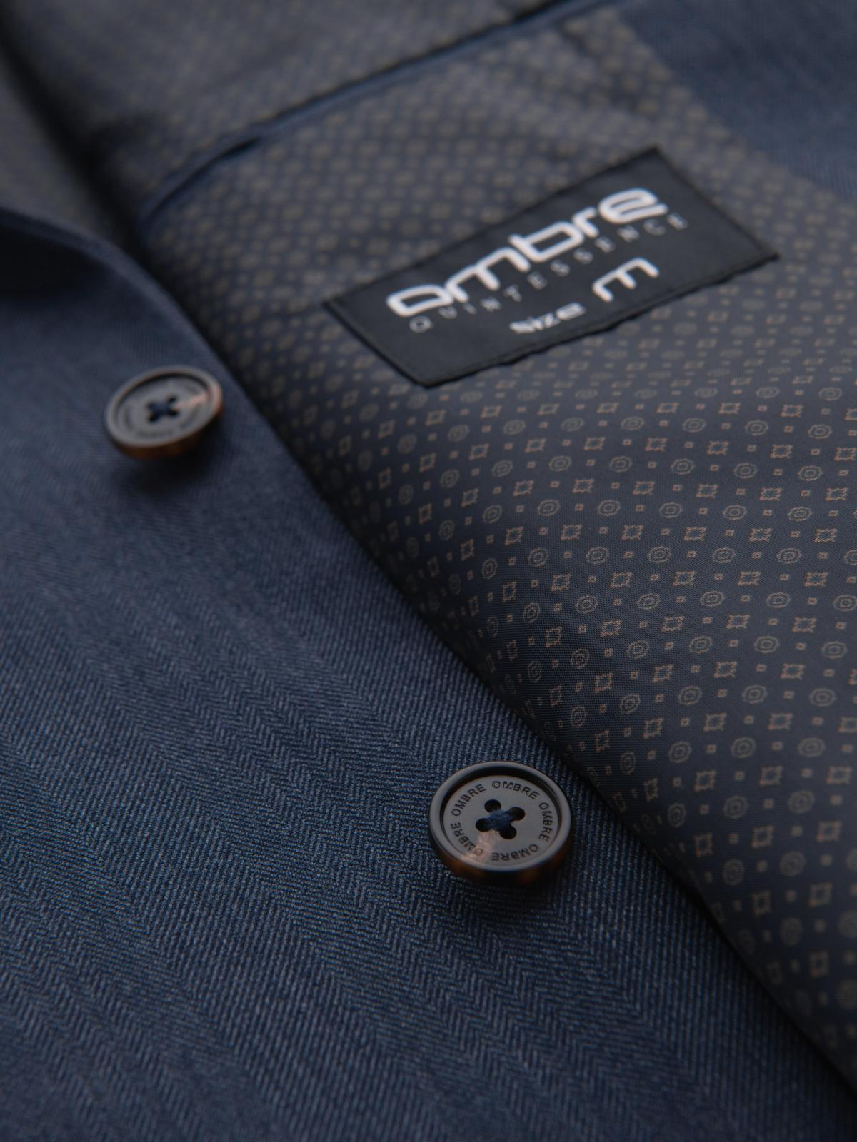 Ombre Elegant men's SLIM FIT jacket with rayon - dark blue