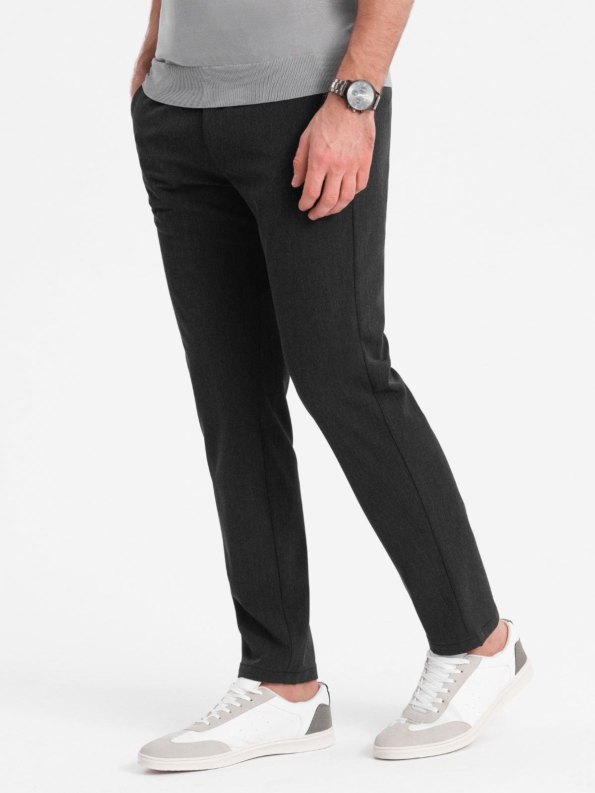 Ombre Elegant men's SLIM FIT chino pants - graphite
