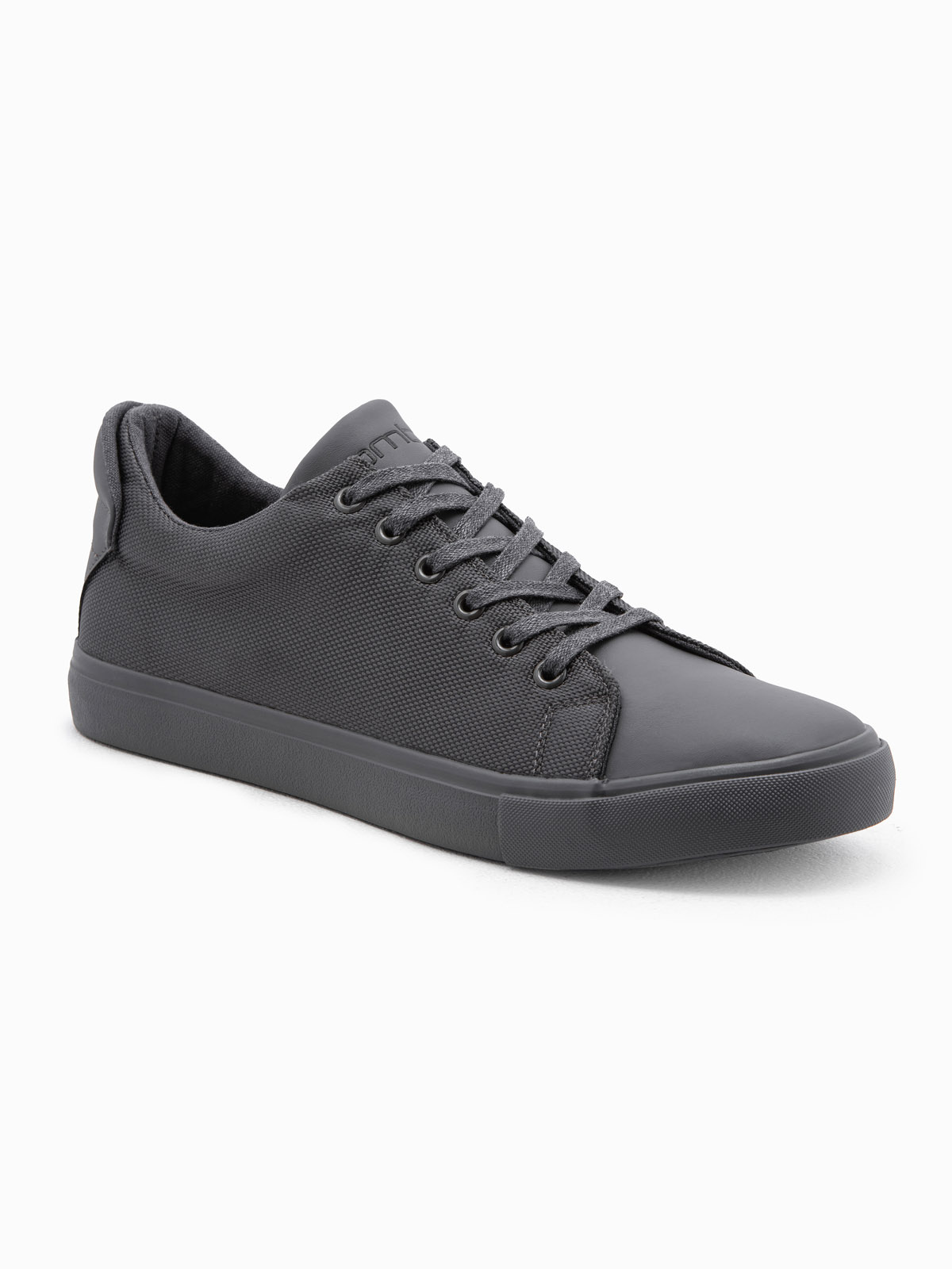 Ombre Casual one-color men&#039;s sneakers with combined materials - gray