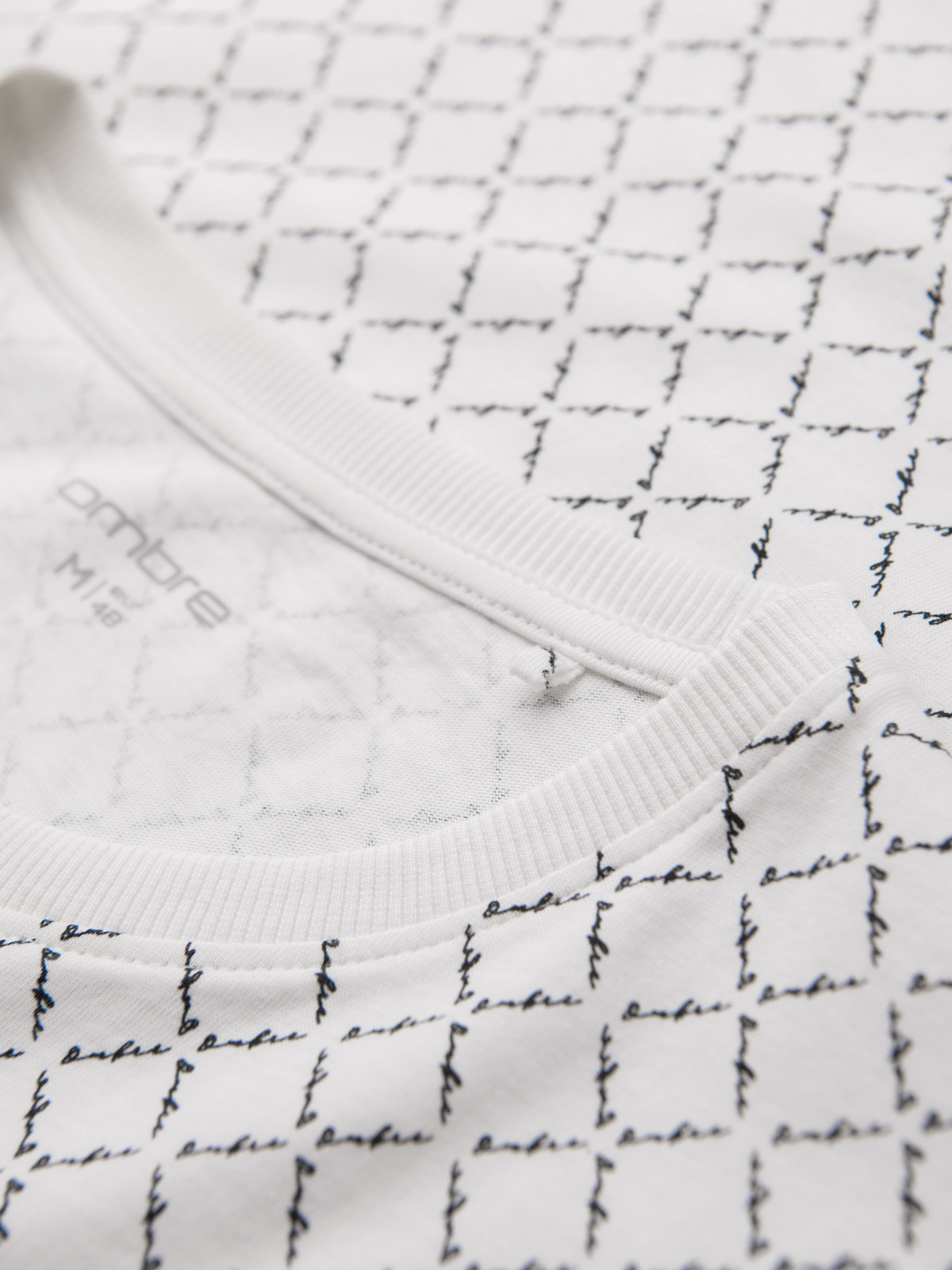 Ombre Men's full print knit shirt - white