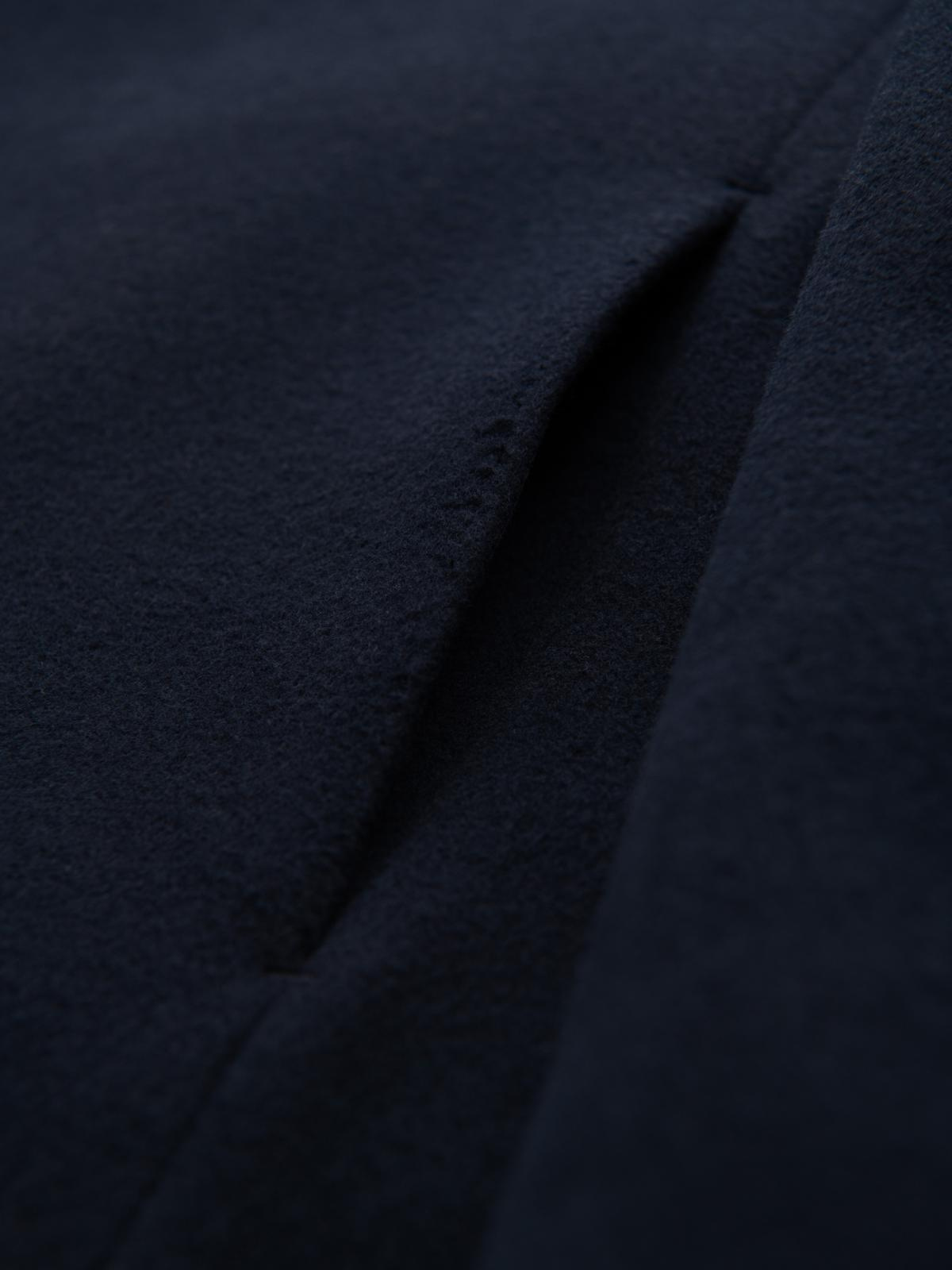 Ombre Men&#039;s coat with asymmetrical fastening and high collar - navy blue