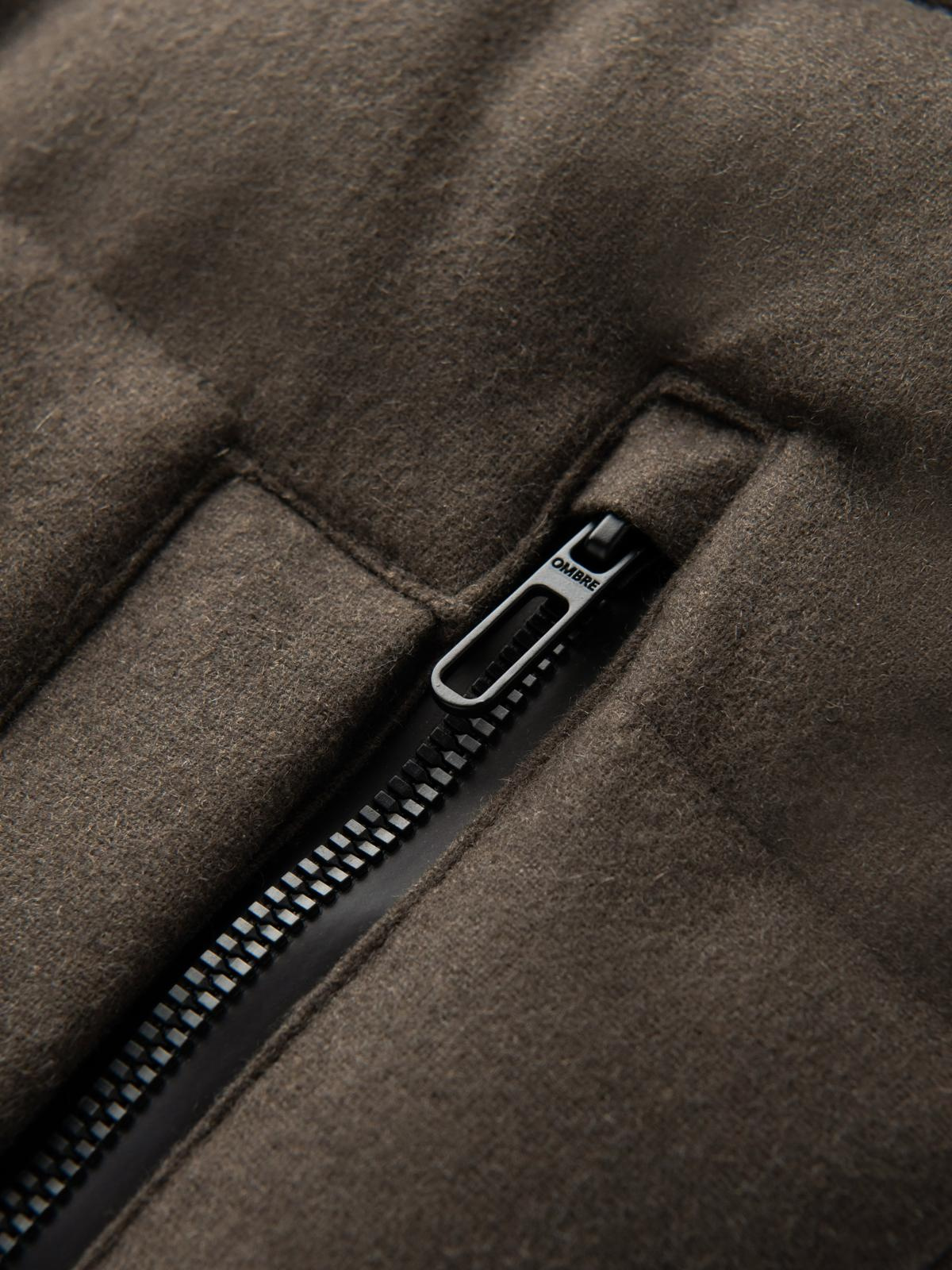 Ombre Men&#039;s lightweight jacket with hood and mesh lining - olive