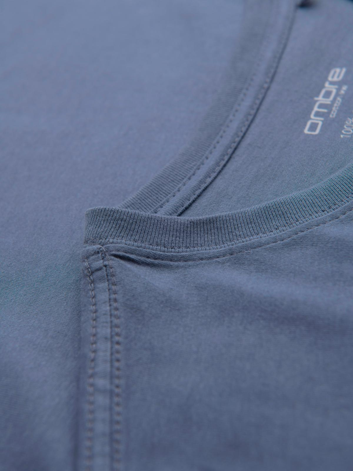 Ombre BASIC men's classic cotton T-shirt - blue denim