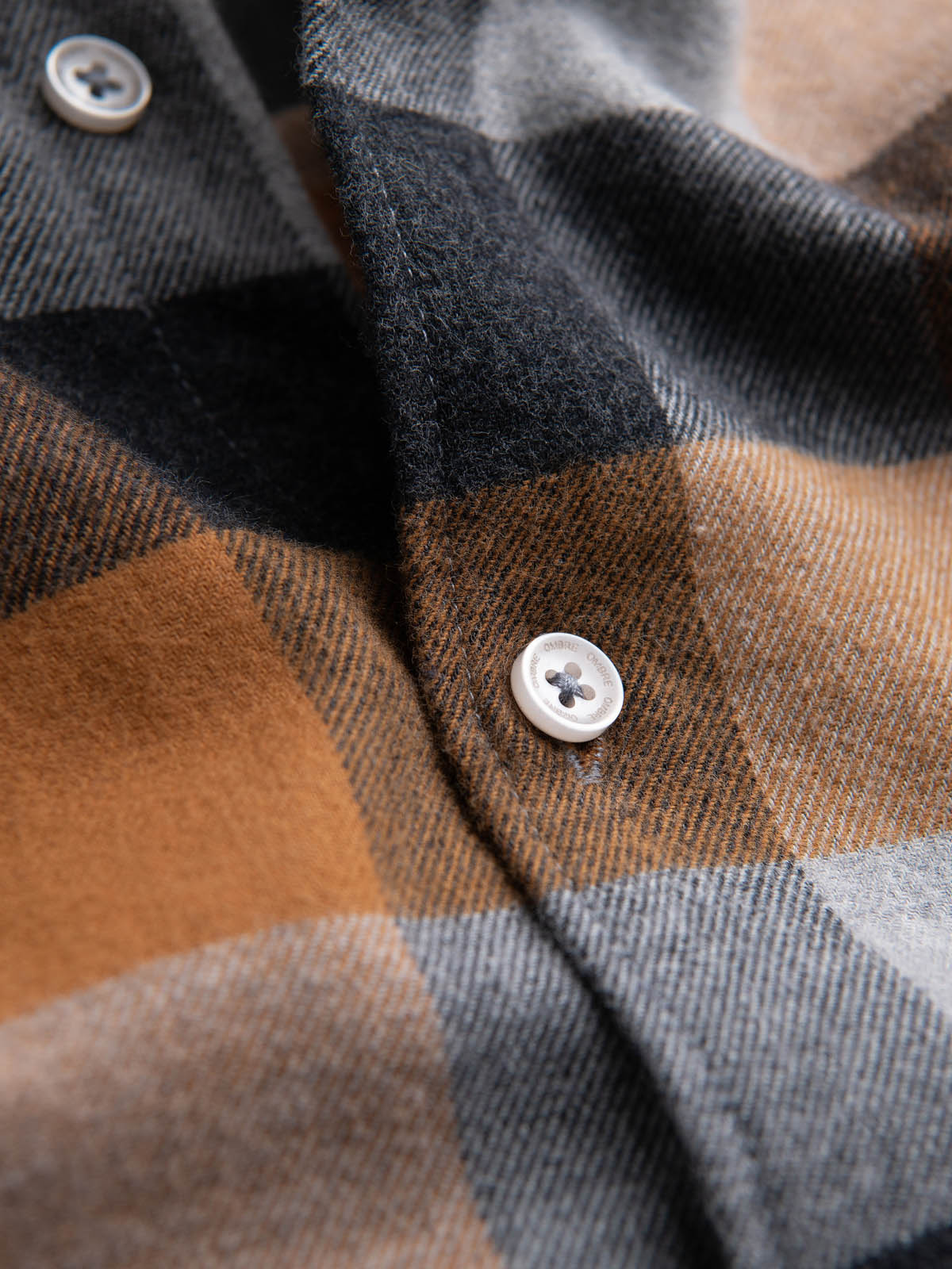 Ombre Men's plaid flannel shirt - yellow and black