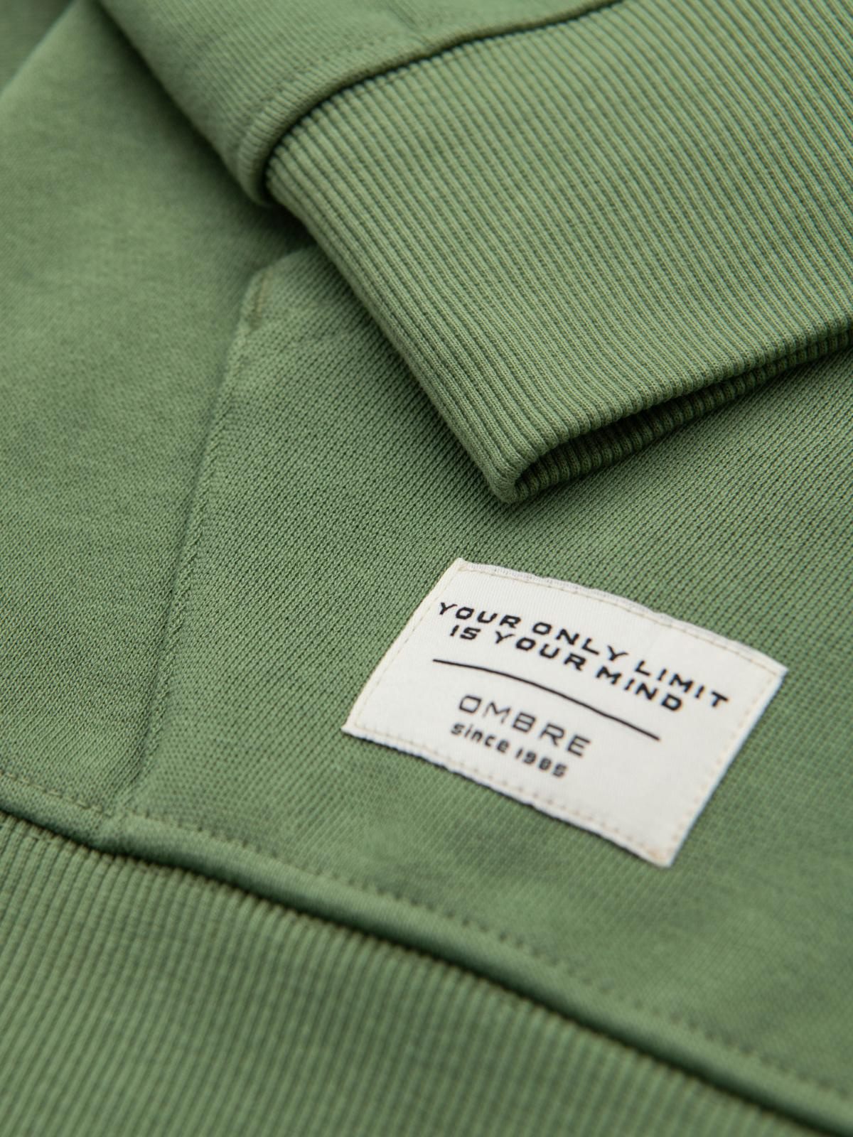 Ombre BASIC men&#039;s unbuttoned hooded sweatshirt - green