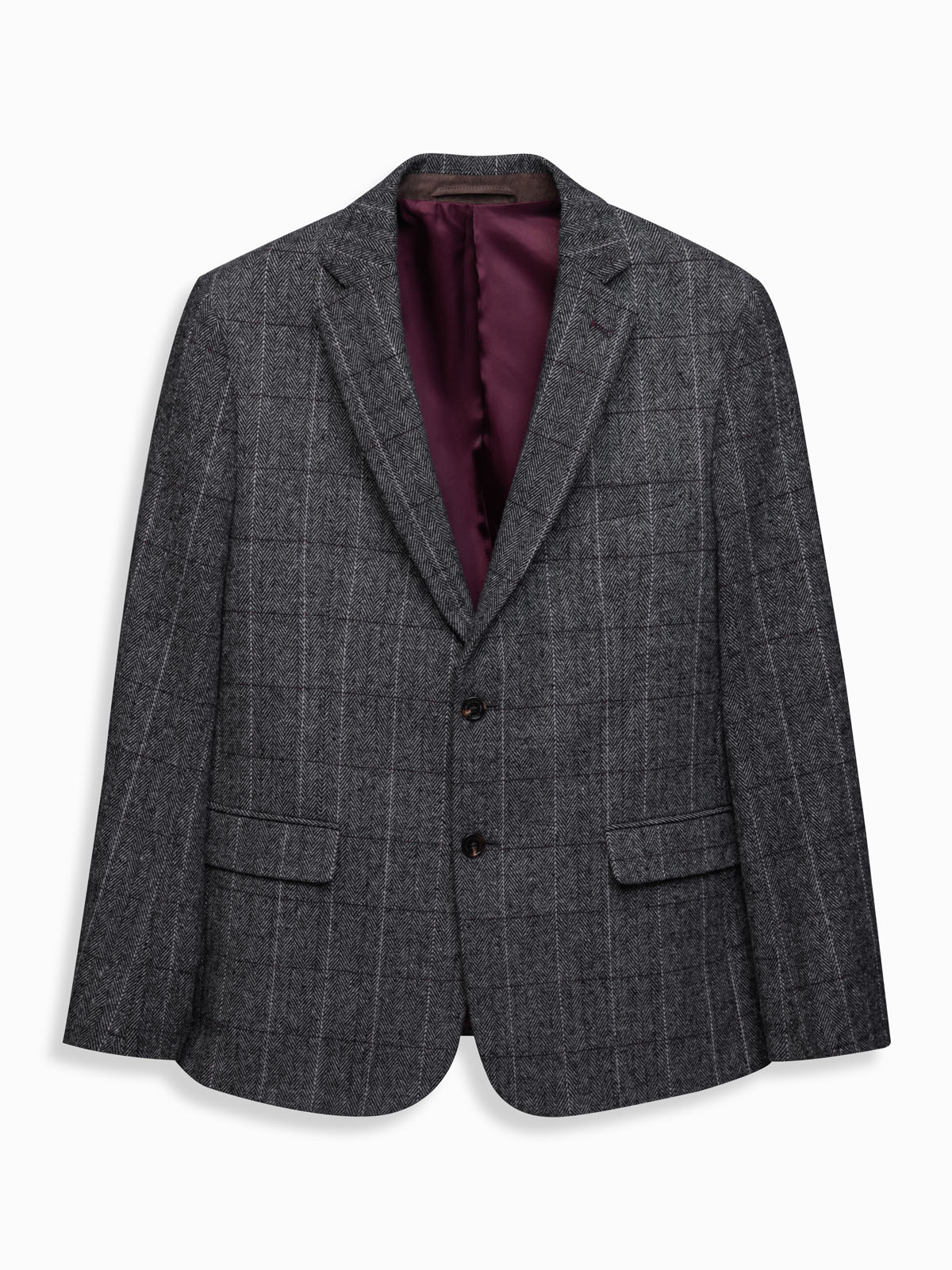 Ombre Elegant men&#039;s plaid blazer with wool blend - grey