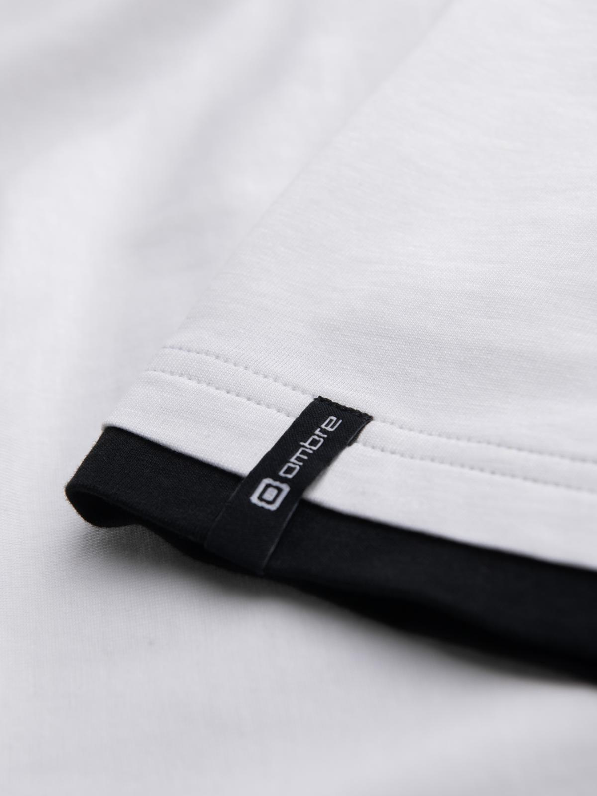 Ombre Men's hooded cotton t-shirt - white