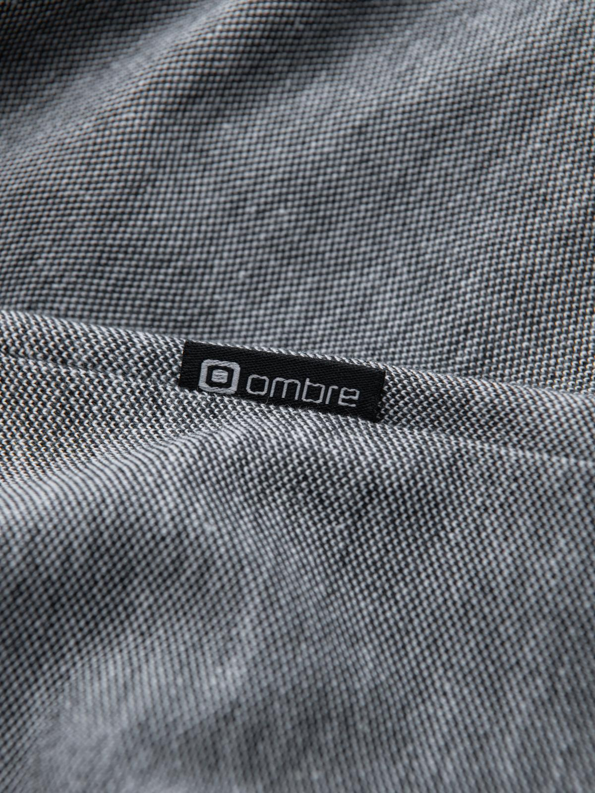Ombre Men's melange polo shirt with striped collar - black
